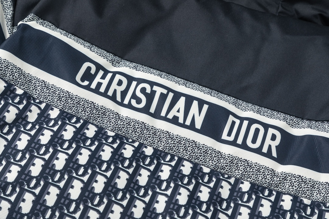 Dior Classic All-Over Print Double-Sided Reversible Hooded Down Jacket