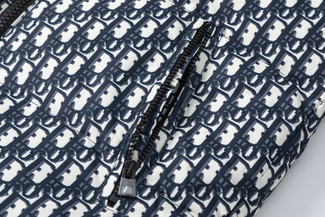 Dior Classic All-Over Print Double-Sided Reversible Hooded Down Jacket