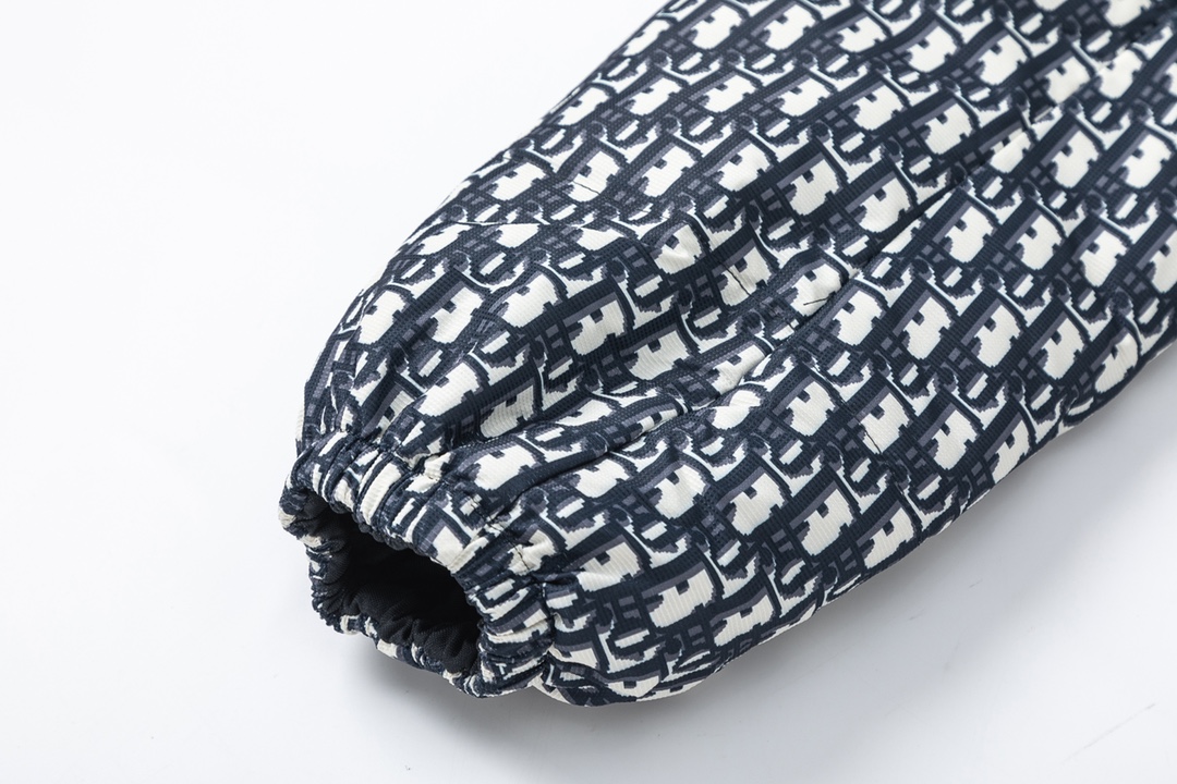 Dior Classic All-Over Print Double-Sided Reversible Hooded Down Jacket