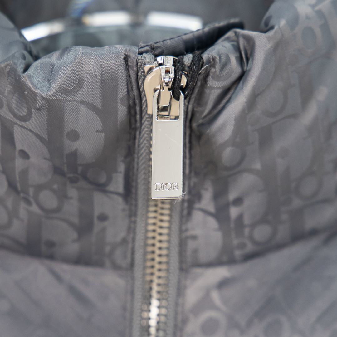 Dior Fall/Winter Oblique Monogram Quilted Collar Down Jacket