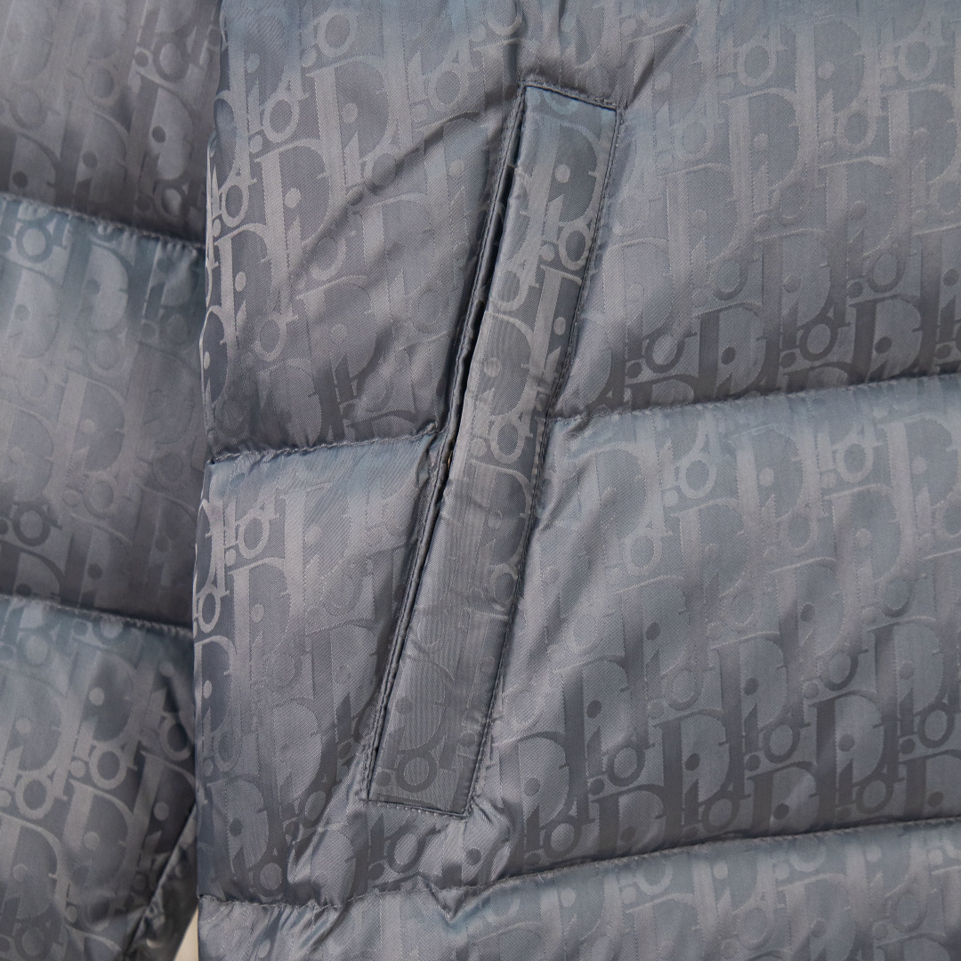 Dior Fall/Winter Oblique Monogram Quilted Collar Down Jacket