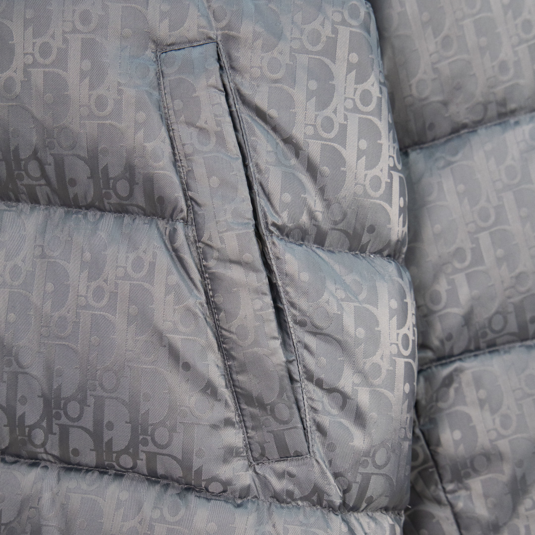 Dior Fall/Winter Oblique Monogram Quilted Collar Down Jacket