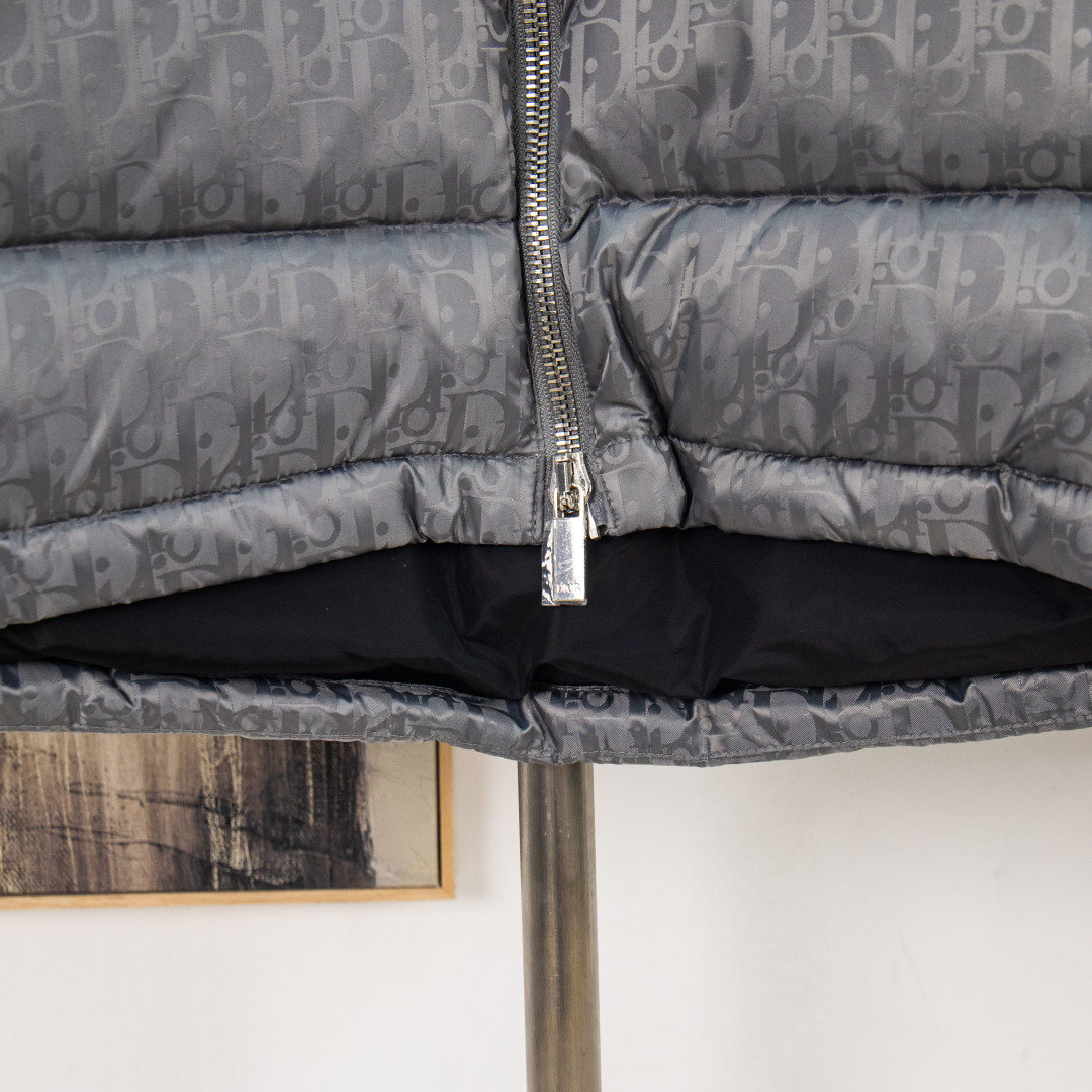 Dior Fall/Winter Oblique Monogram Quilted Collar Down Jacket