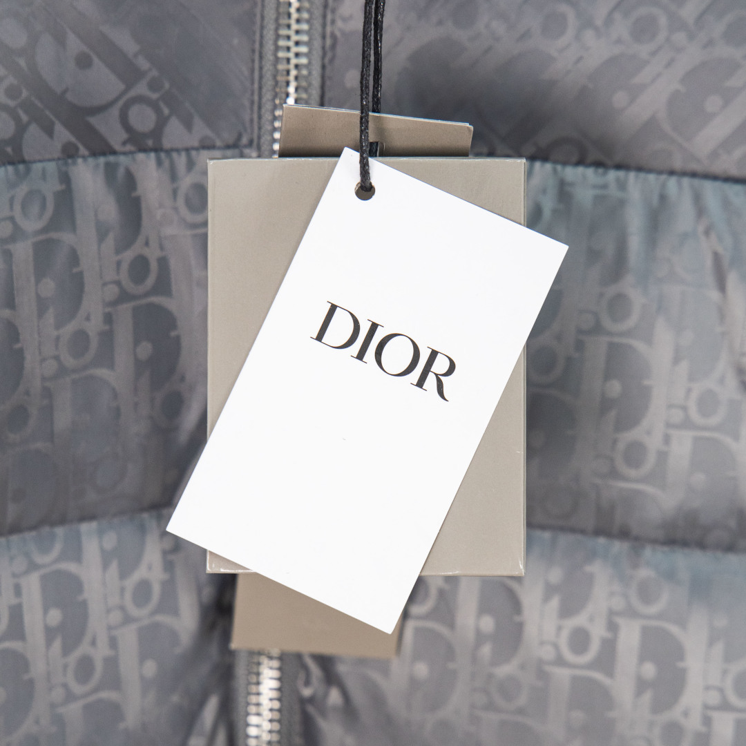 Dior Fall/Winter Oblique Monogram Quilted Collar Down Jacket