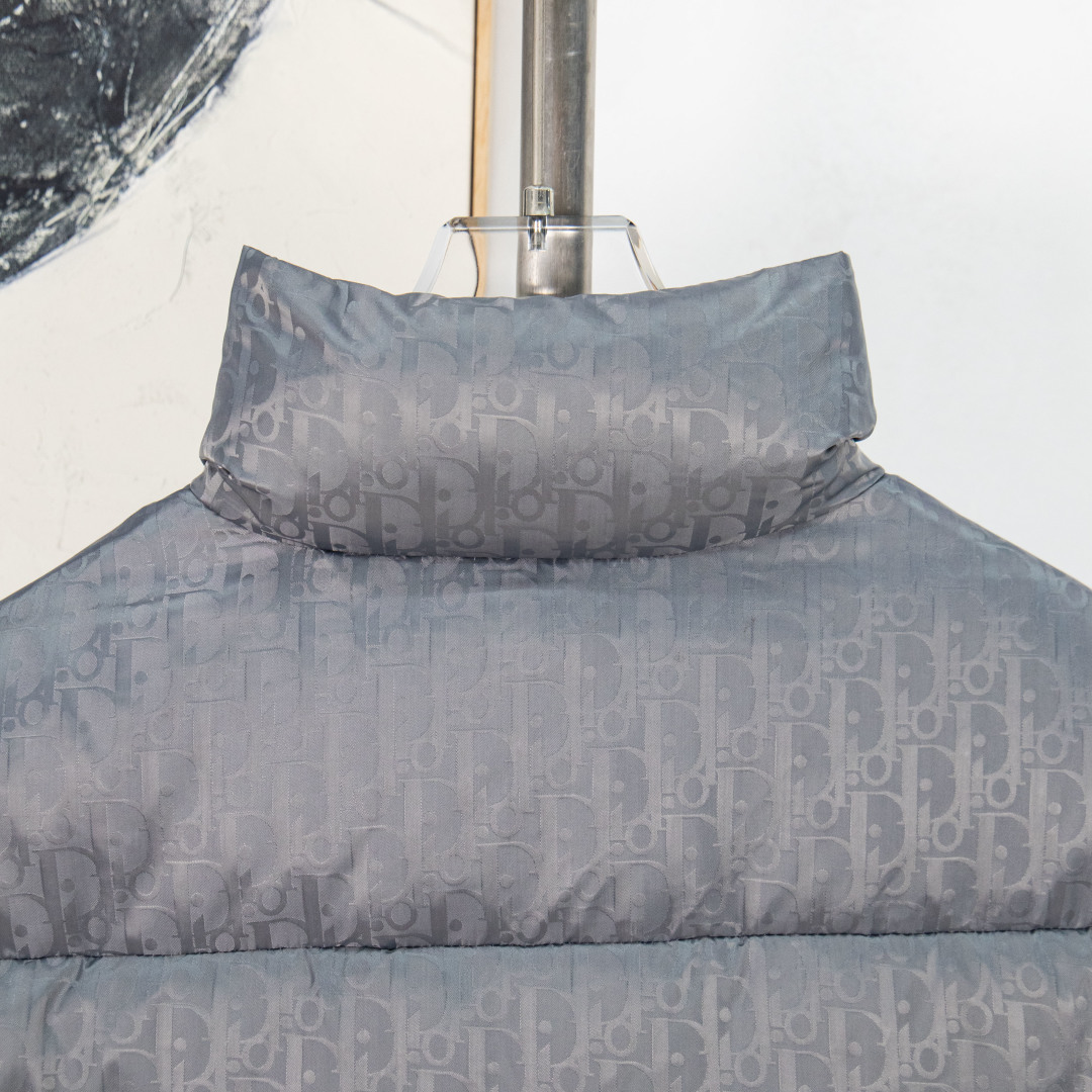 Dior Fall/Winter Oblique Monogram Quilted Collar Down Jacket