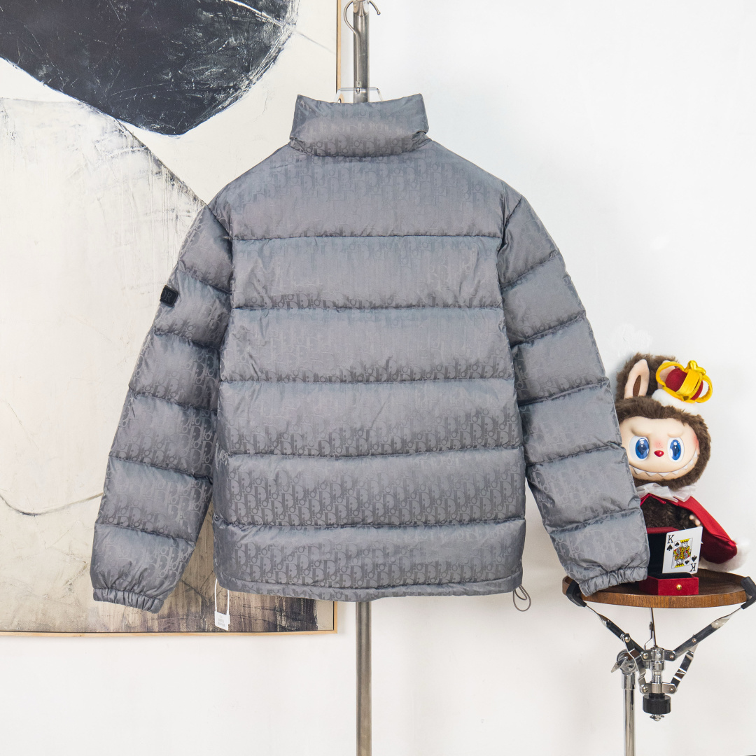 Dior Fall/Winter Oblique Monogram Quilted Collar Down Jacket