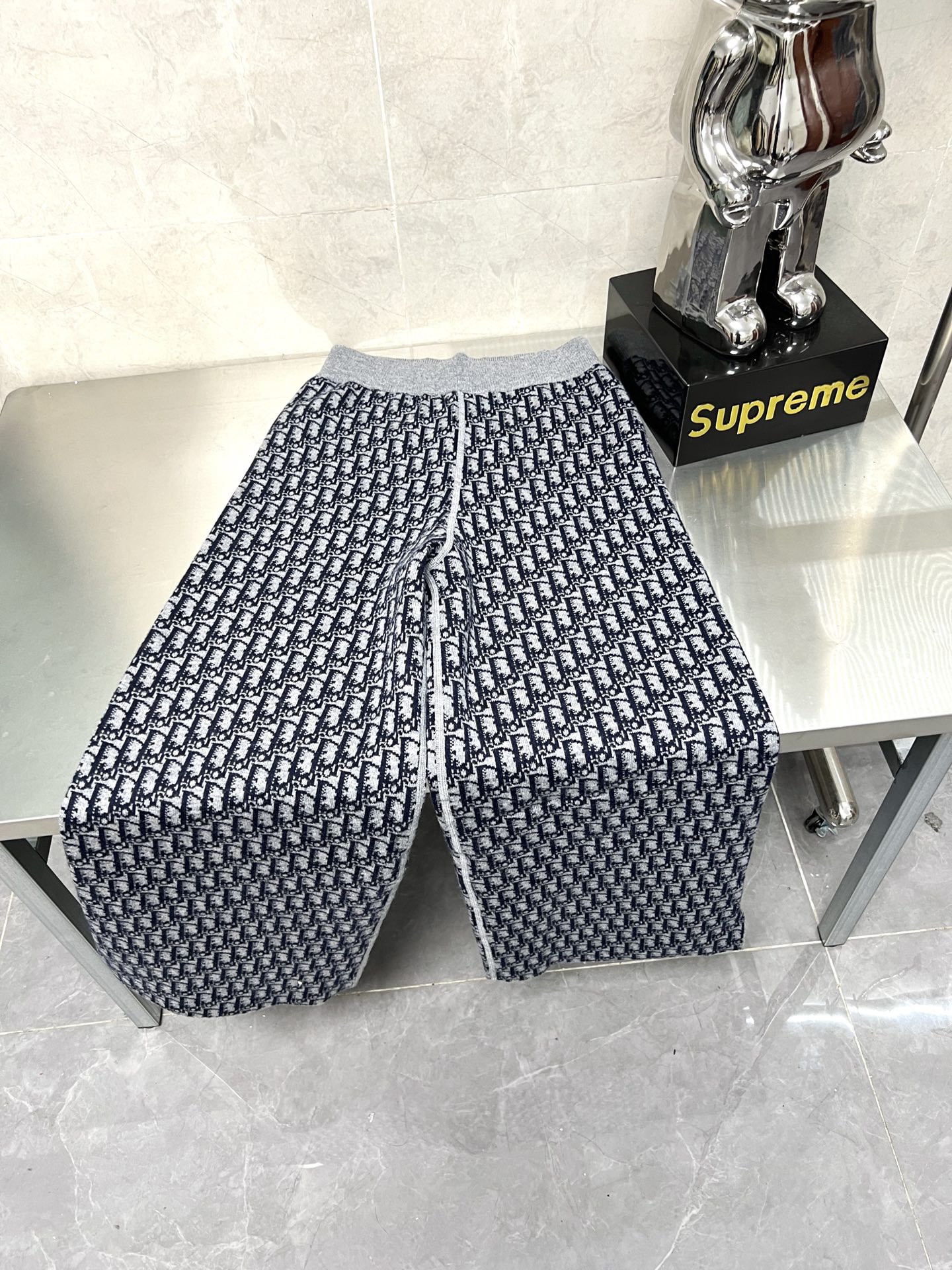 Dior Classic Monogram Reversible Jacquard Knit Pants