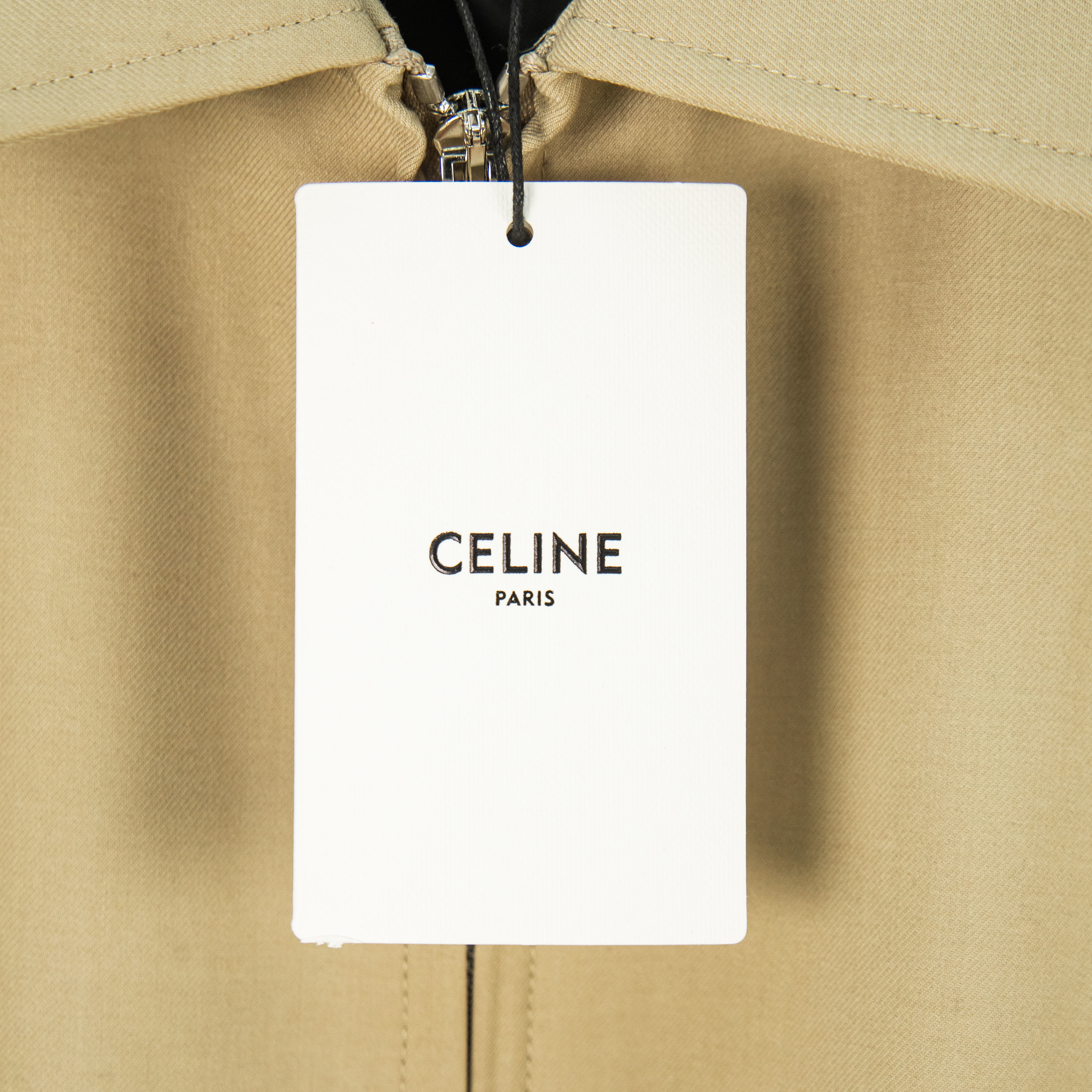 CELINE Embroidered Arc de Triomphe Zipper Lapel Jacket