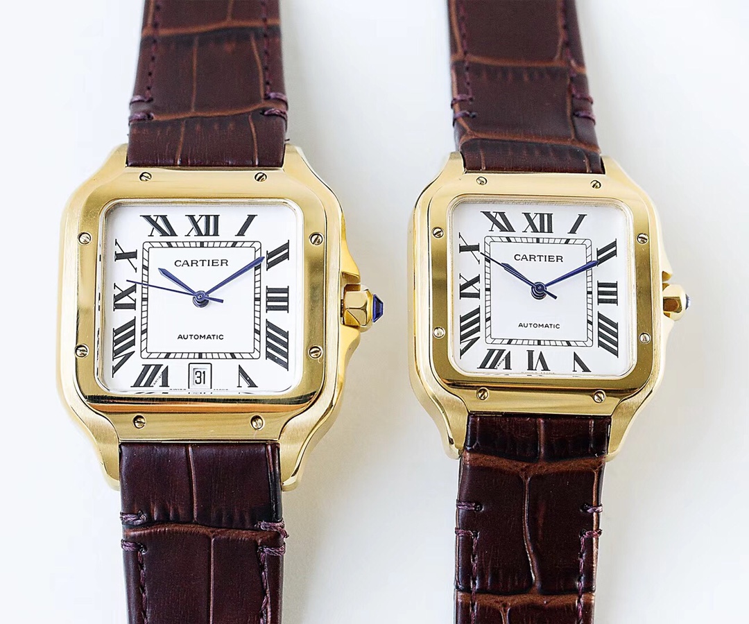 Cartier Santos de Cartier WSSA0009 - 47.5x39.8mm & 41.8x35mm - Steel & Blue Hands