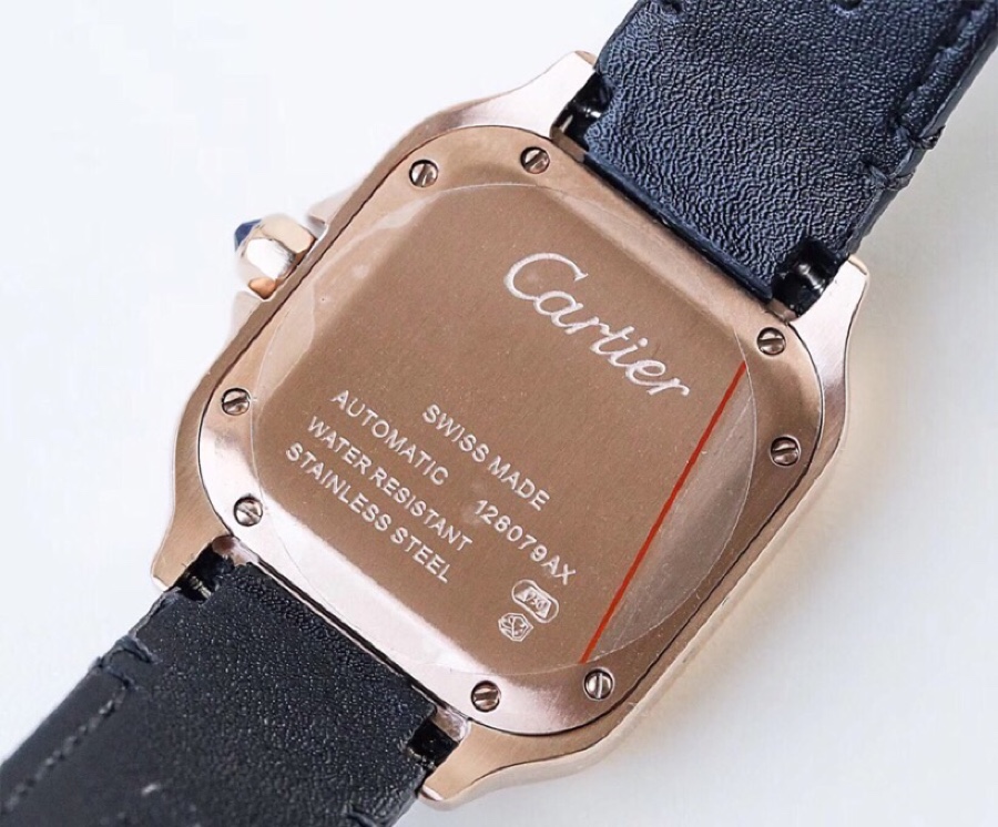 Cartier Santos de Cartier WSSA0009 - 47.5x39.8mm (Men‘s) & 41.8x35mm (Women’s) - Stainless Steel with Blue Hands and Synthetic Spinel