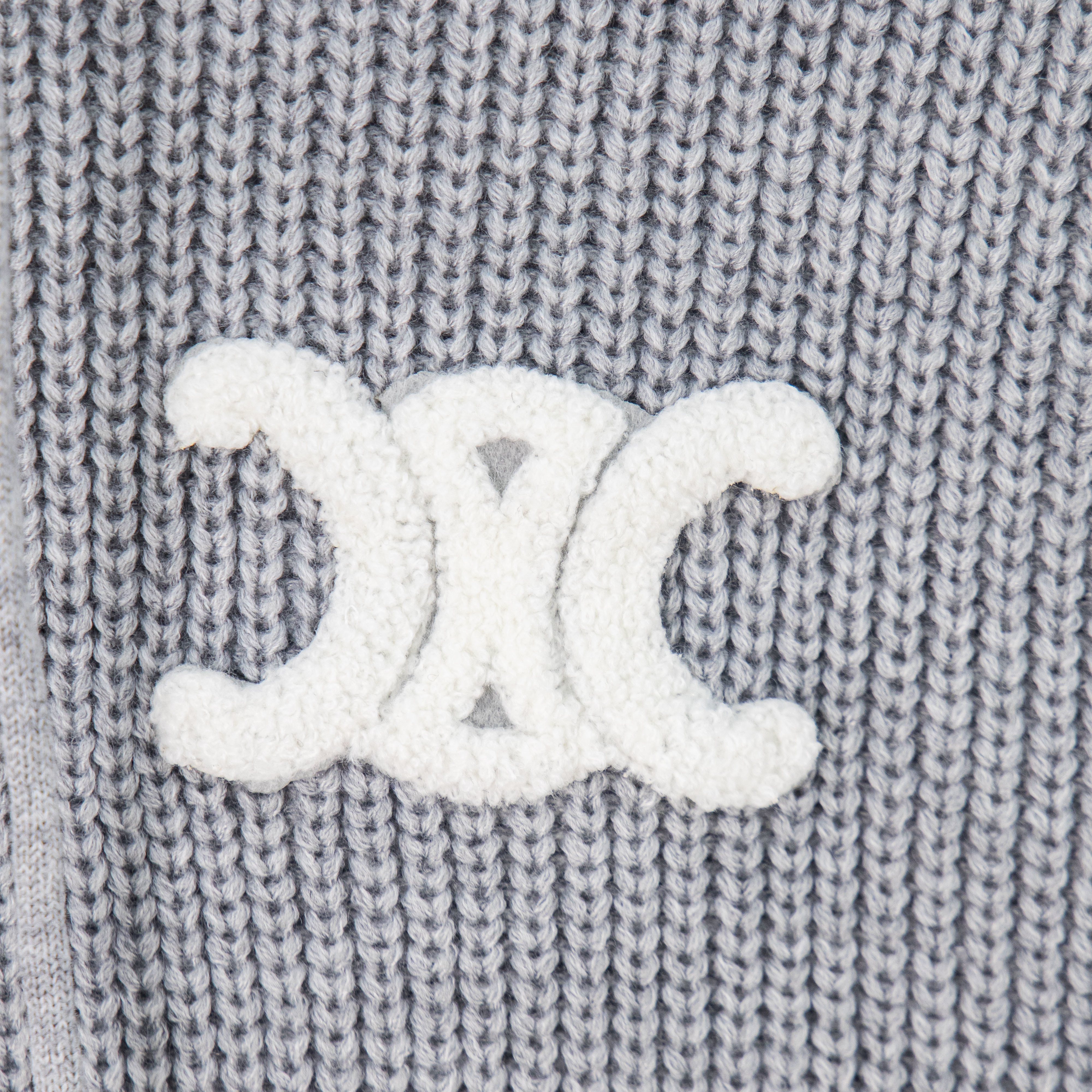 CELINE Embroidered Logo Knit Hoodie