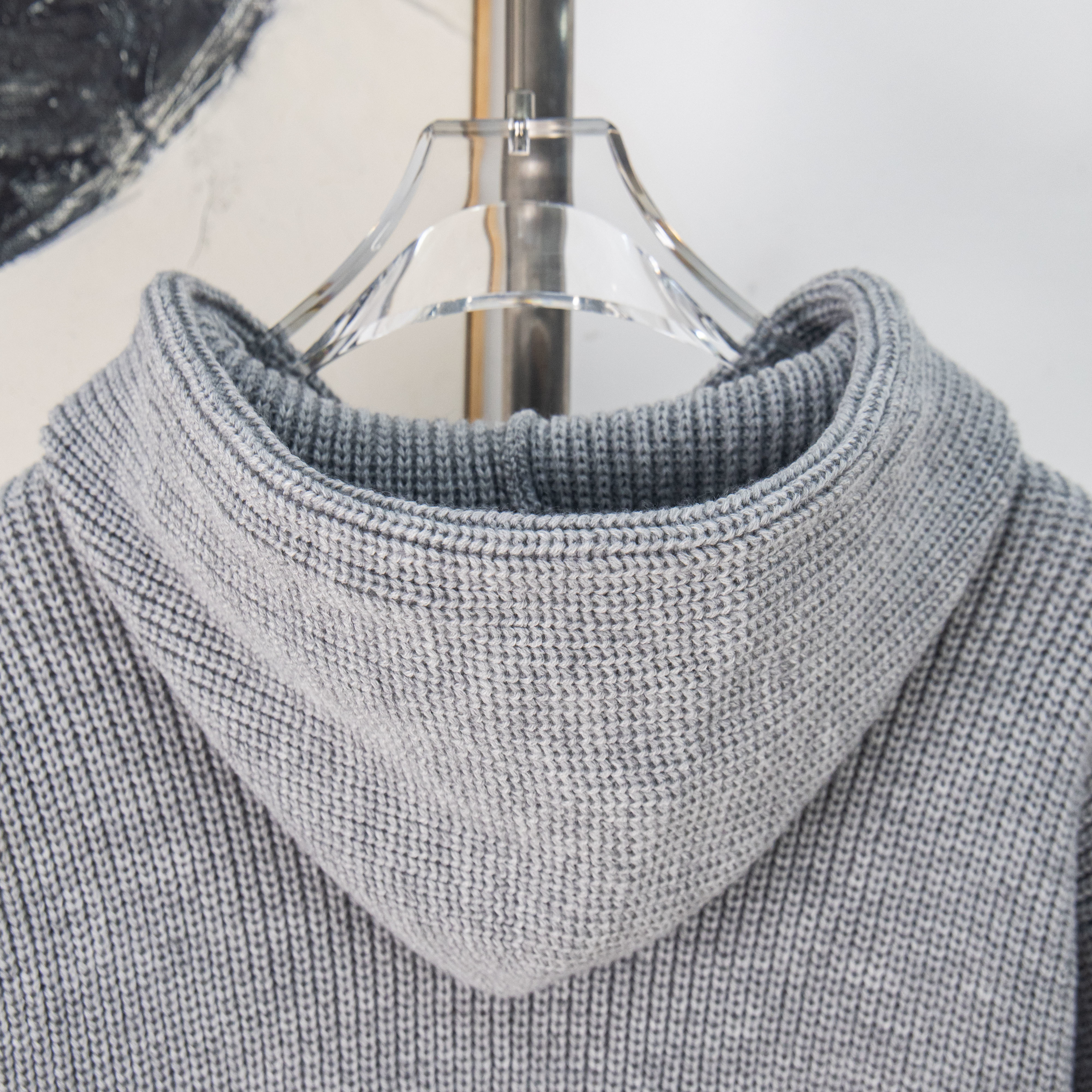 CELINE Embroidered Logo Knit Hoodie