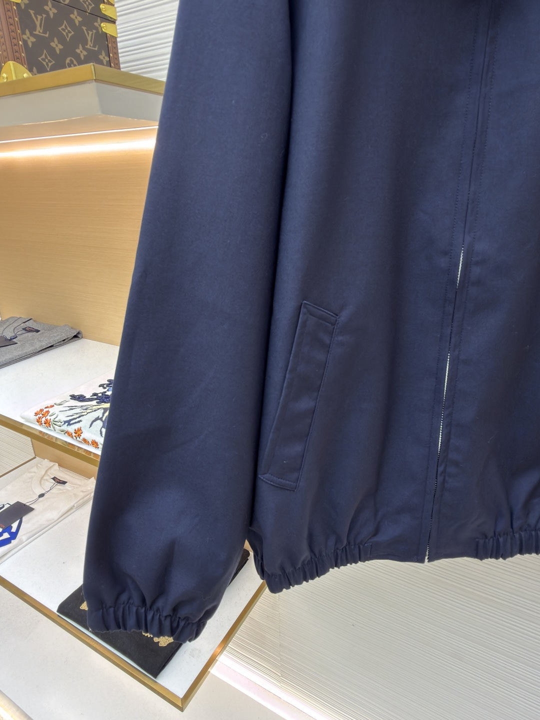 Celine Embroidered Arc de Triomphe Zipper Lapel Jacket