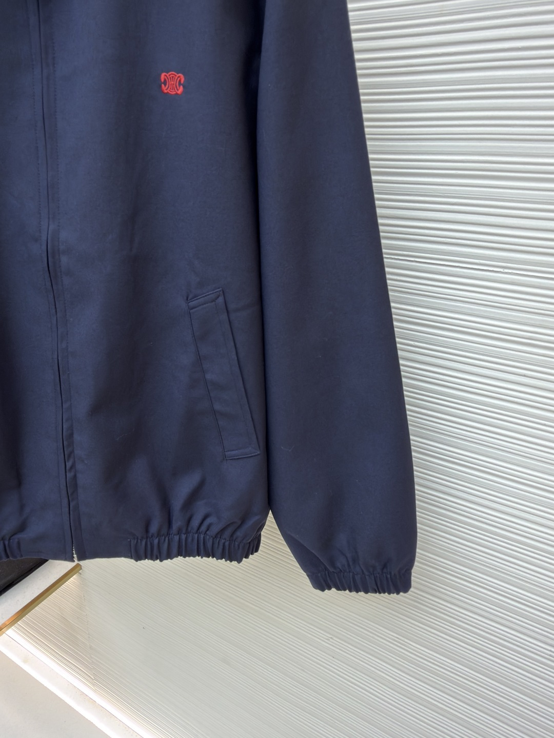 Celine Embroidered Arc de Triomphe Zipper Lapel Jacket