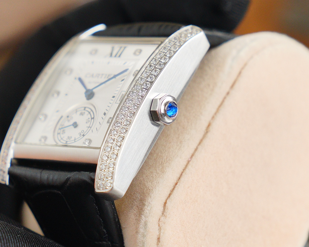 Cartier Tank Anglaise Medium Model 3028 - 34x44mm - Automatic with Date & Small Seconds 中文对照: 卡