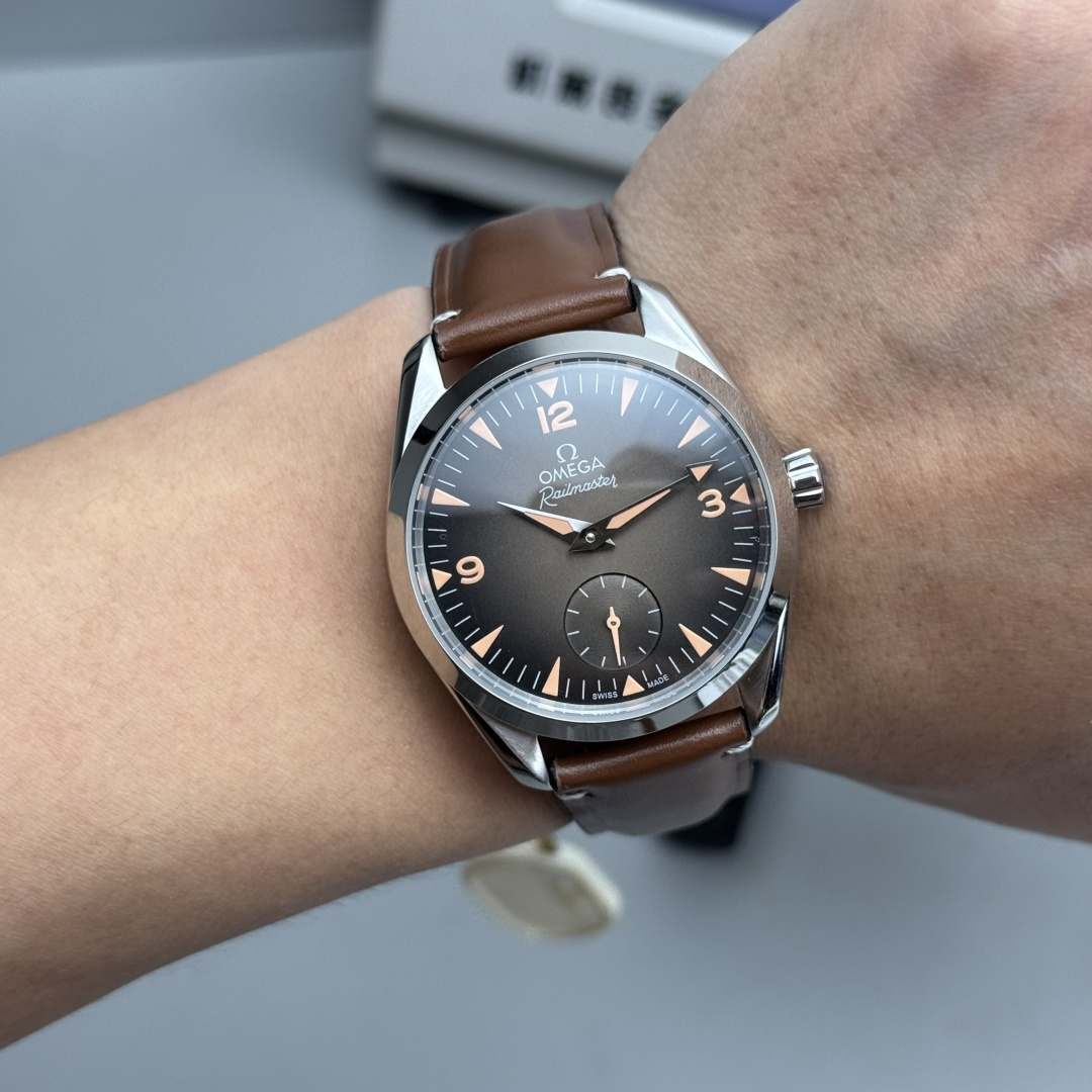 OMEGA The new Omega Seamaster "Railmaster" watch features a small seconds hand.
