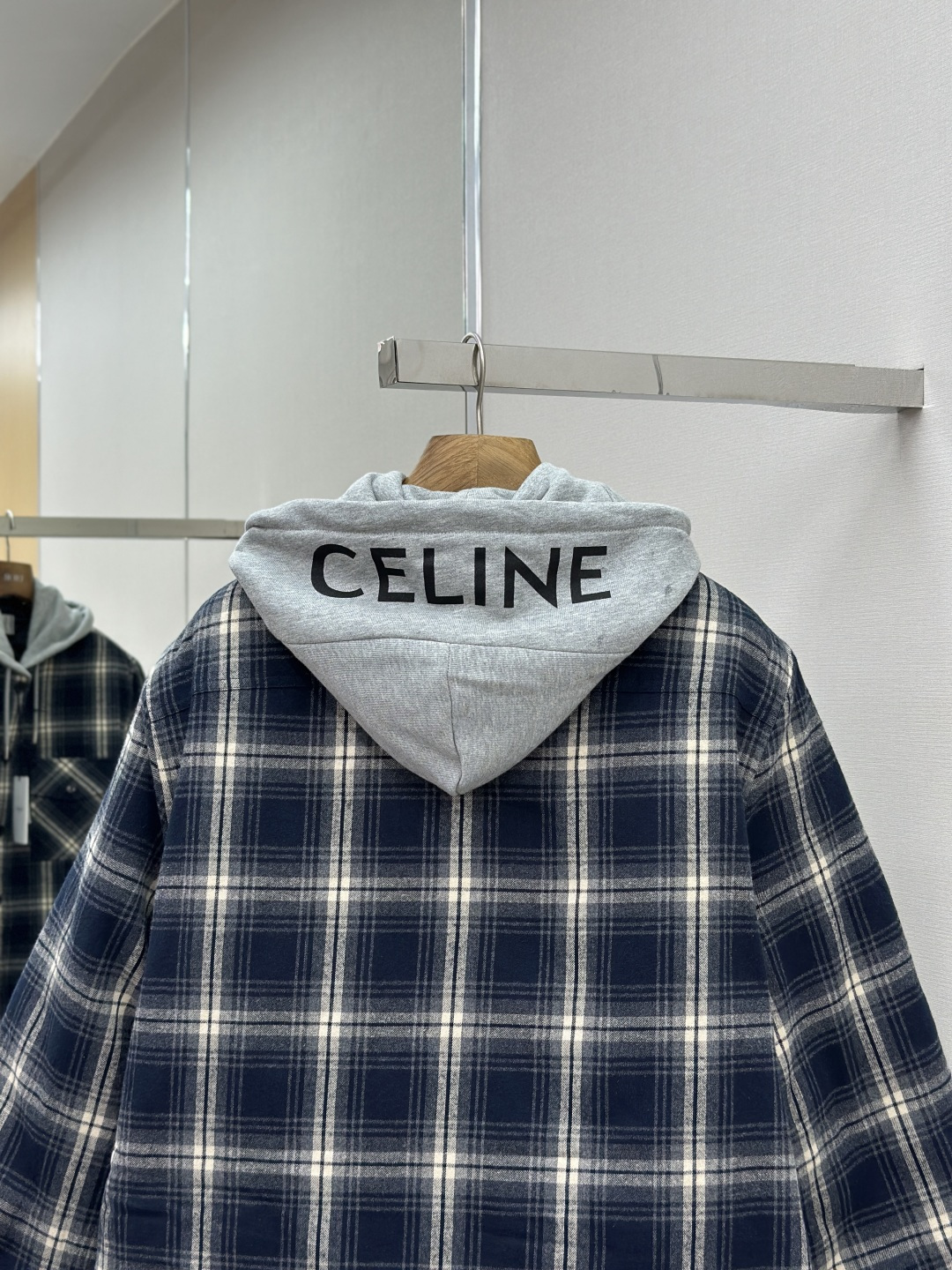 CELINE  Fall/Winter 2025 Checked Cashmere Hooded Jacket