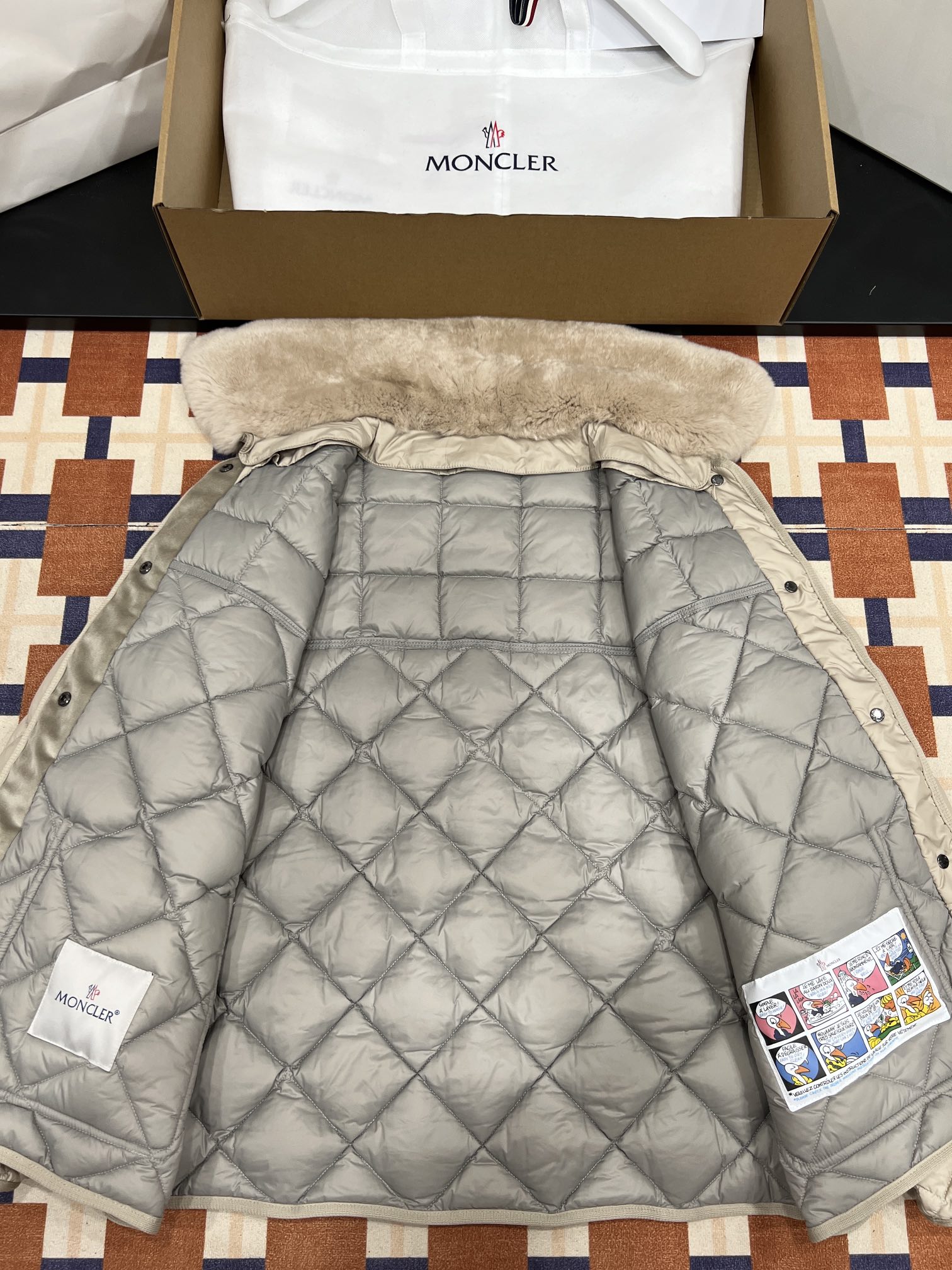 Moncler Quilted Fur-Collar Down Jacket