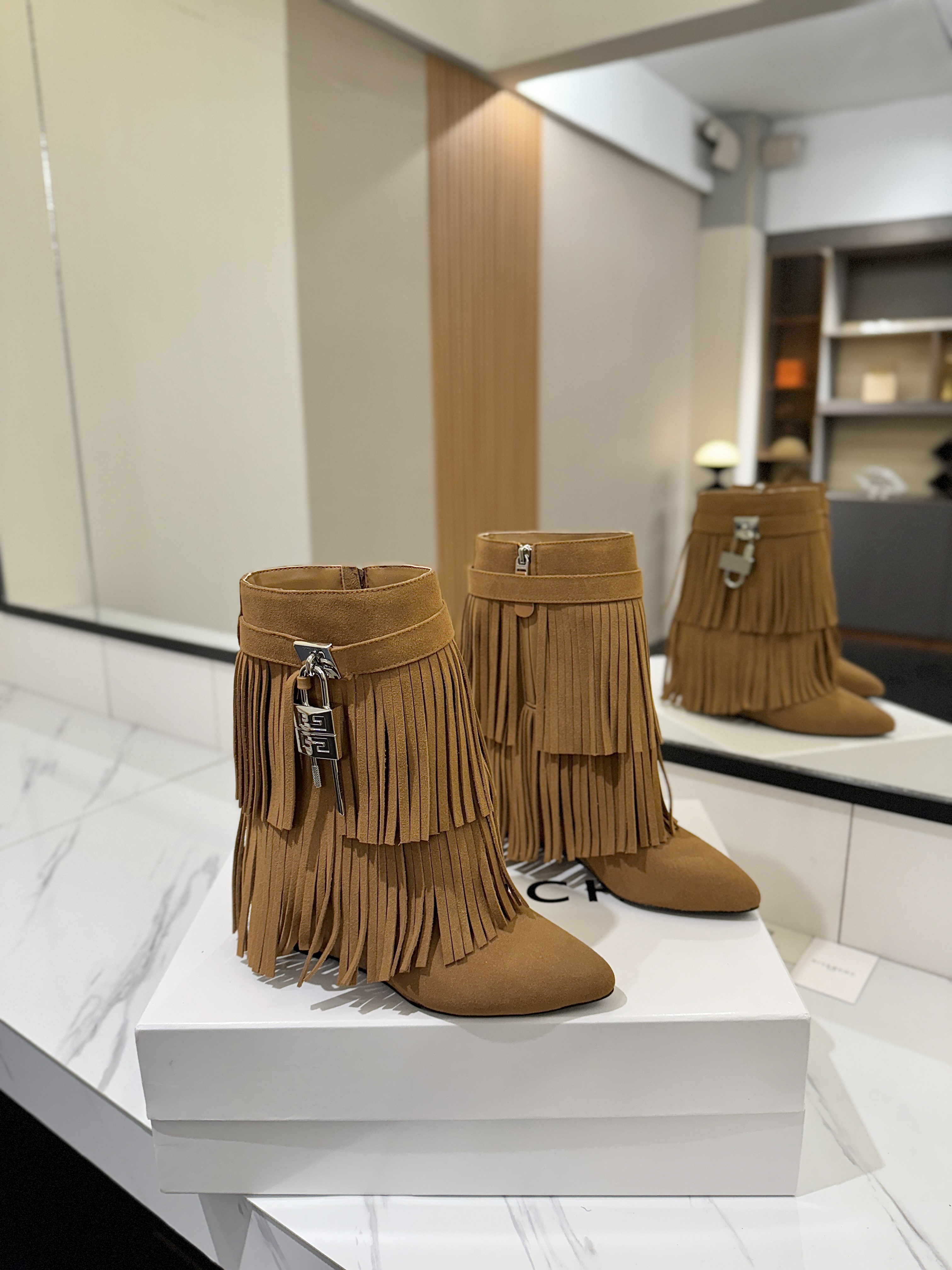 Givenchy Lock Fringe Ankle Boots