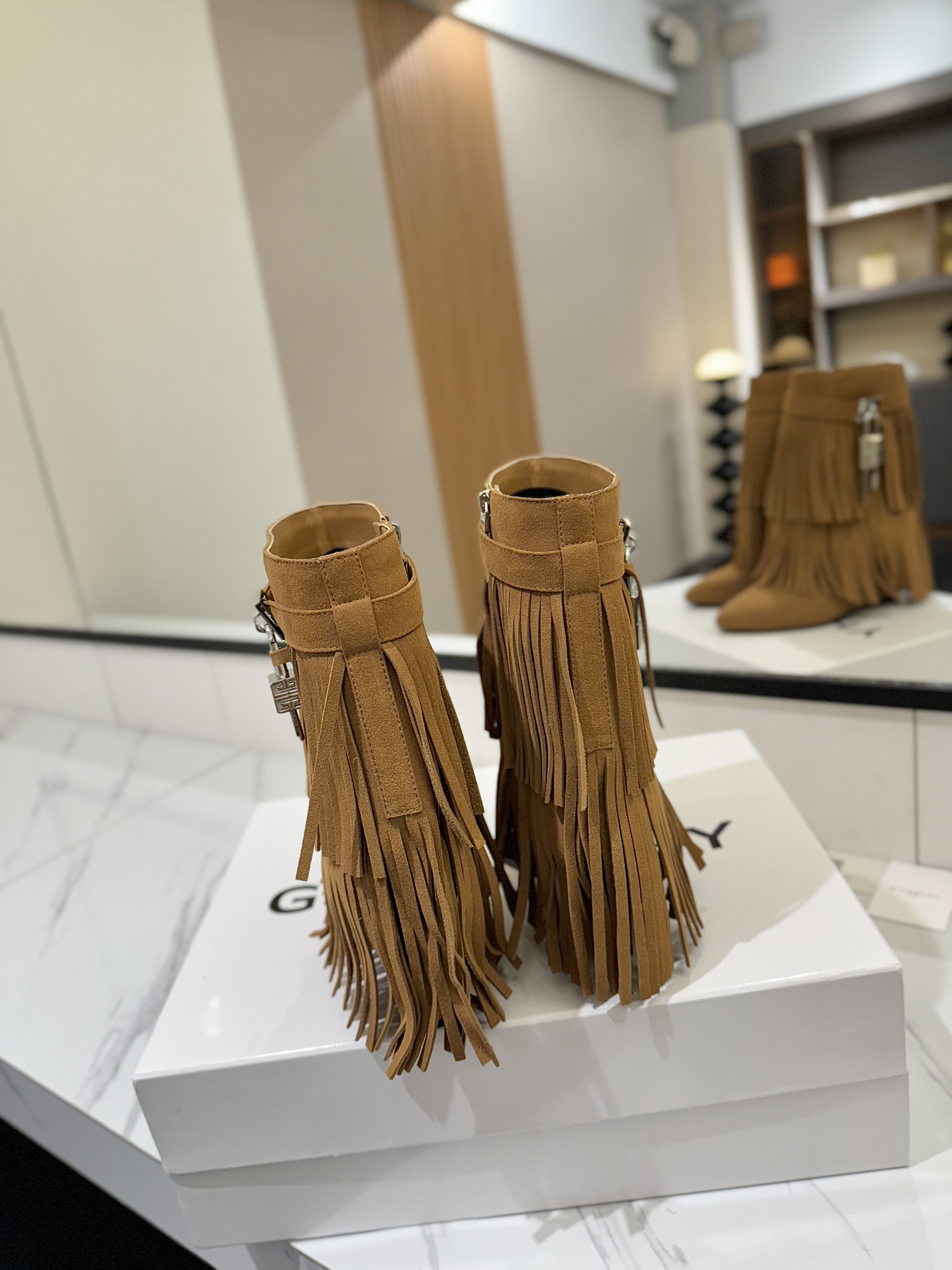 Givenchy Lock Fringe Ankle Boots