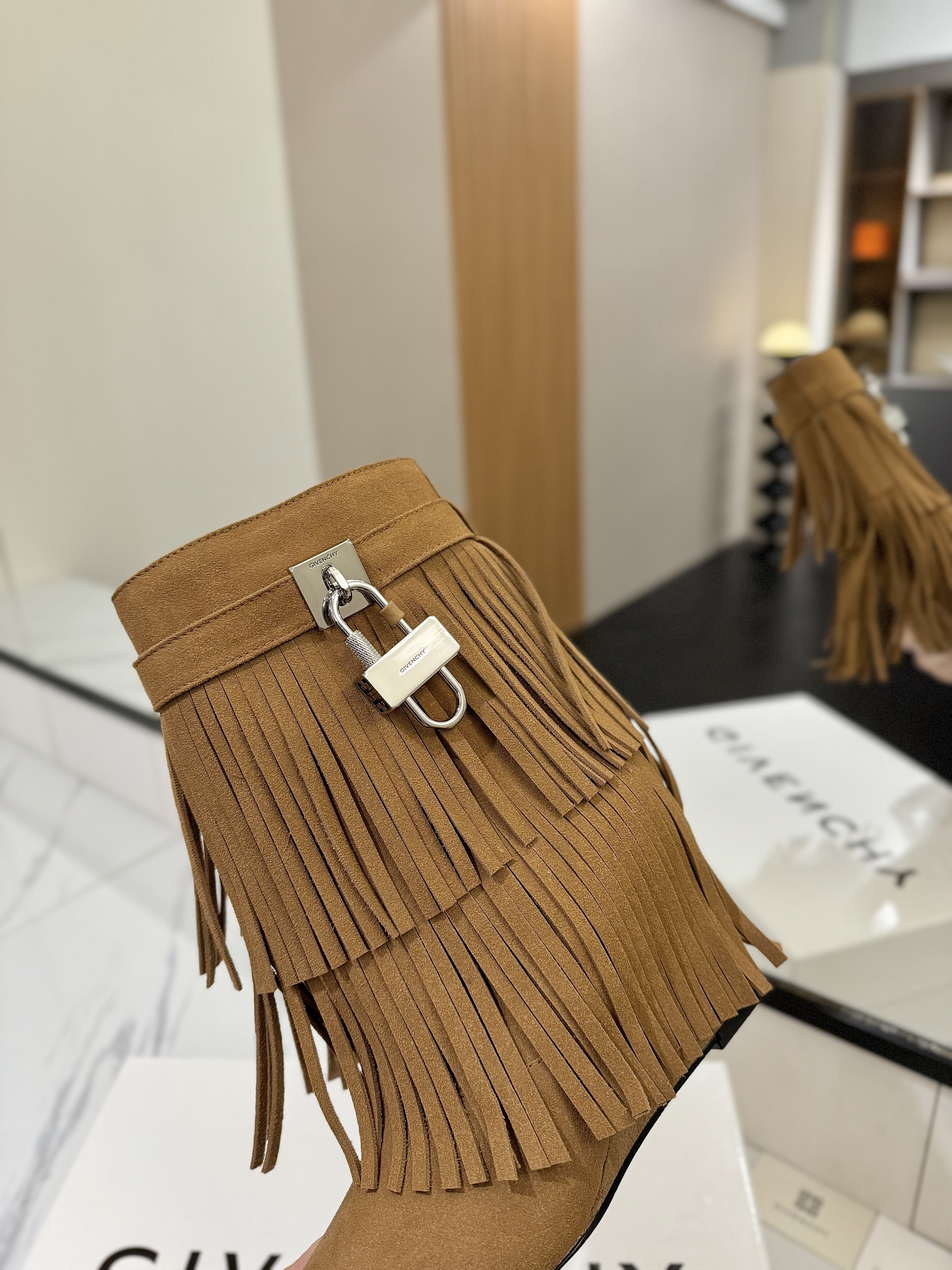 Givenchy Lock Fringe Ankle Boots