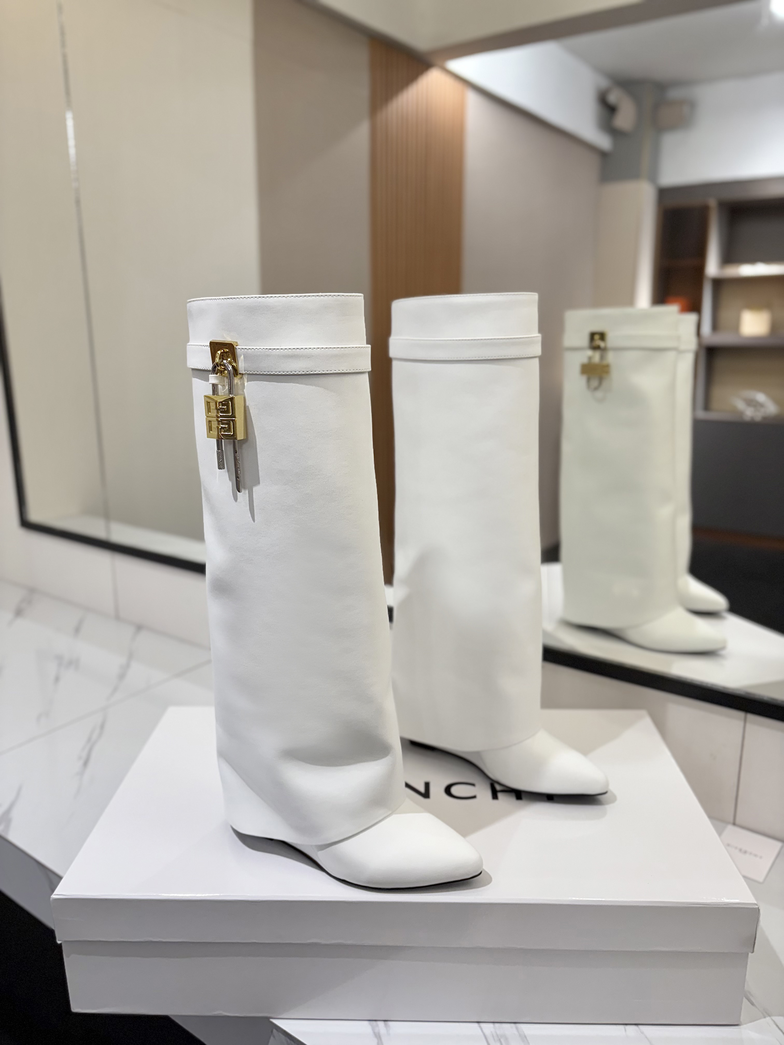 Givenchy Shark Lock Knee-High Boots