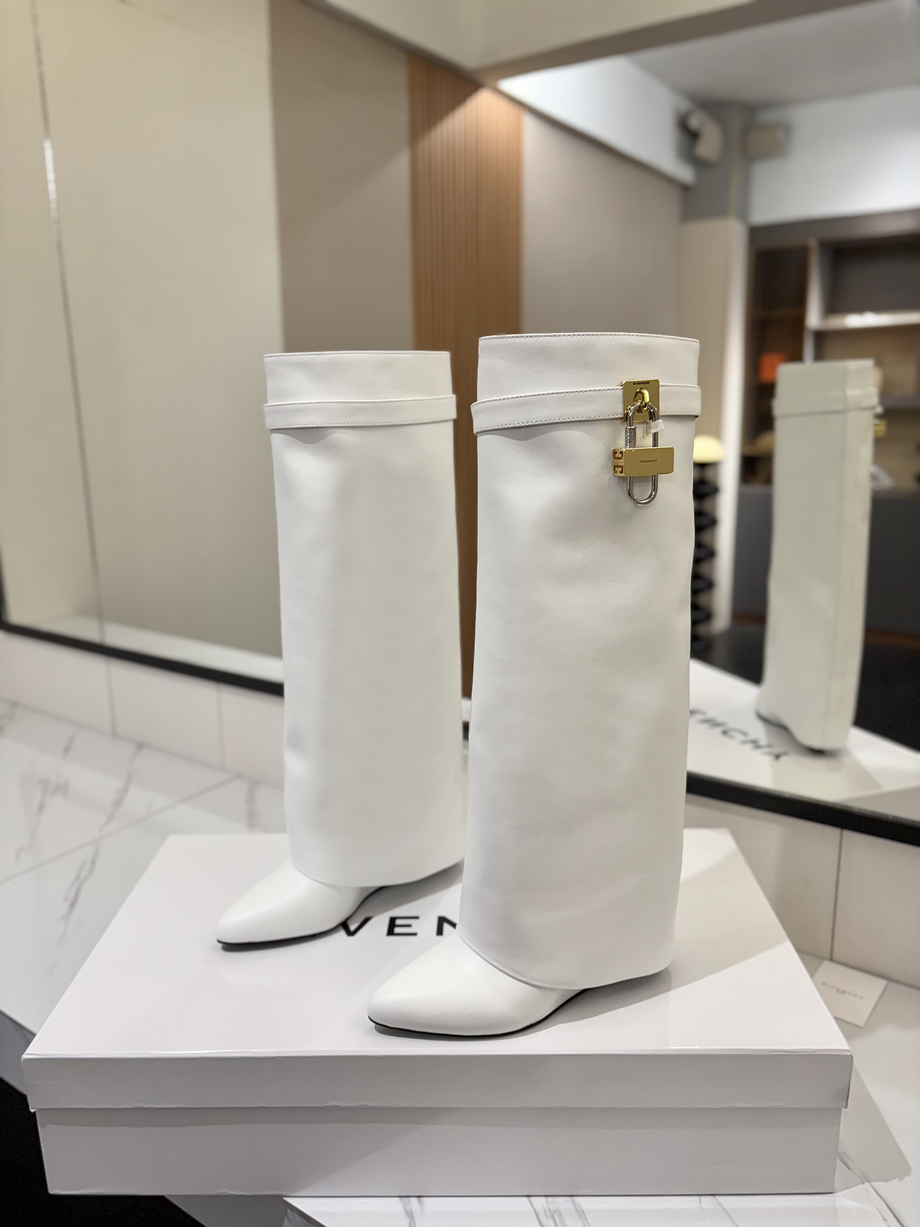 Givenchy Shark Lock Knee-High Boots