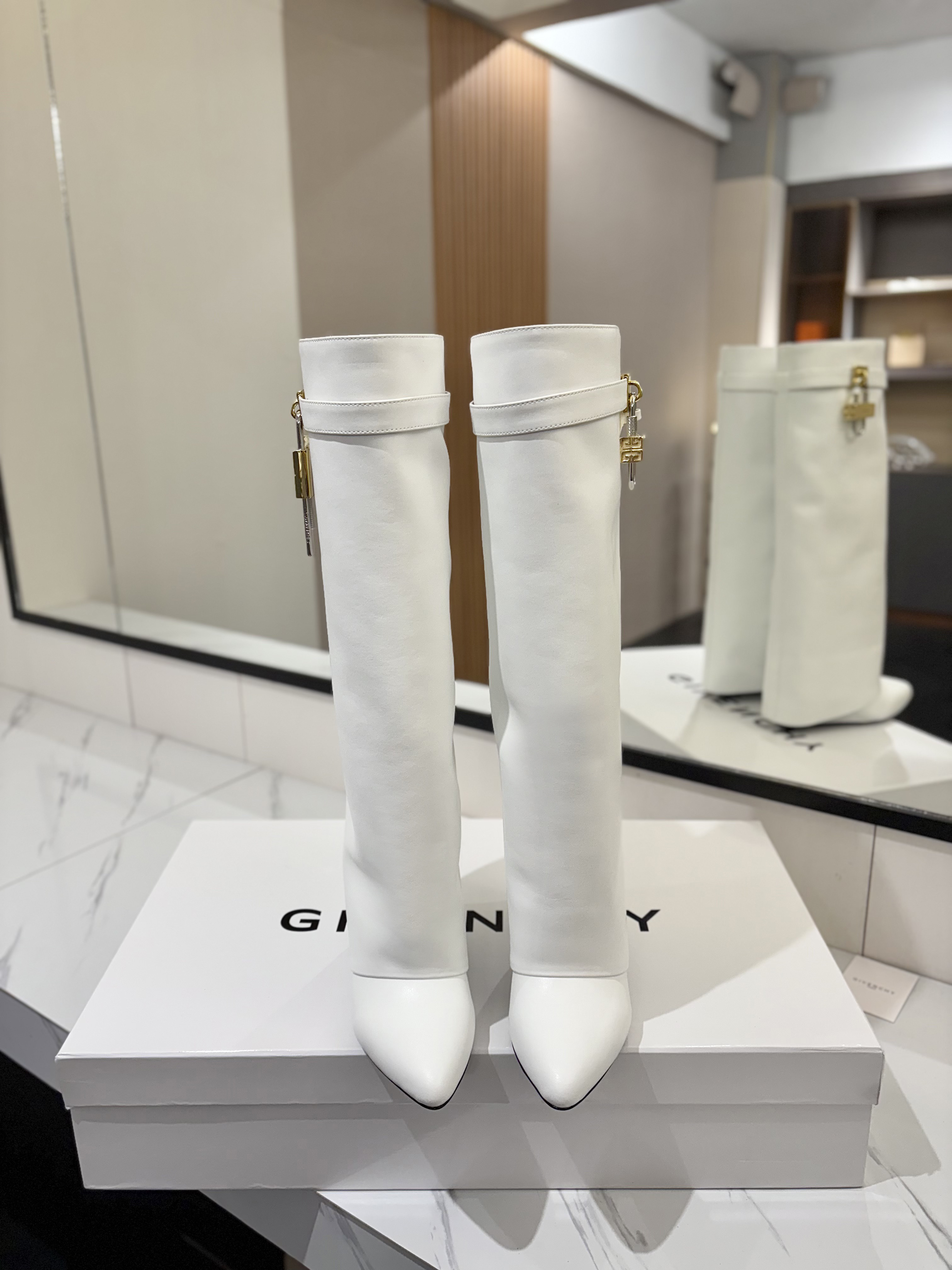 Givenchy Shark Lock Knee-High Boots