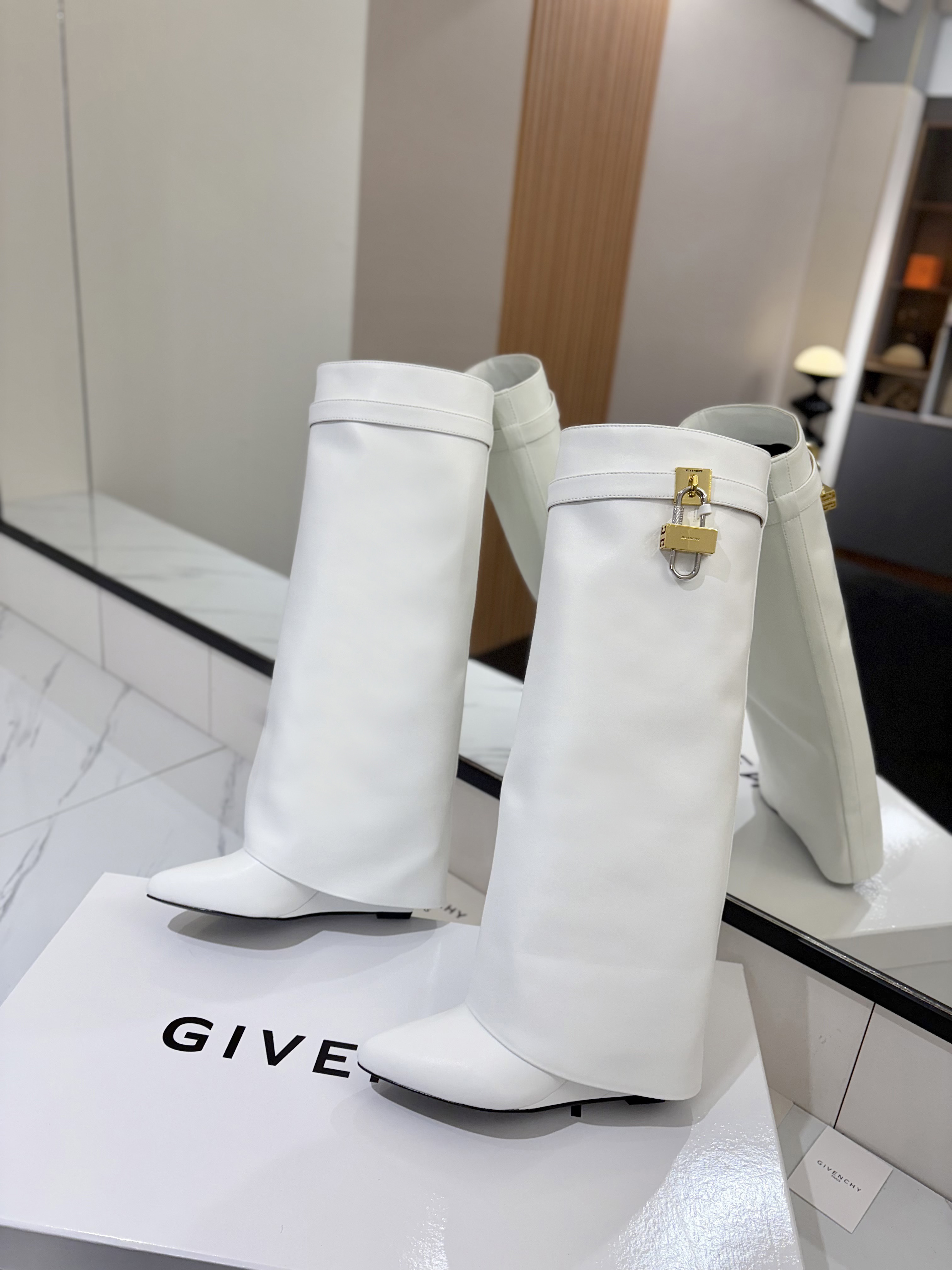 Givenchy Shark Lock Knee-High Boots