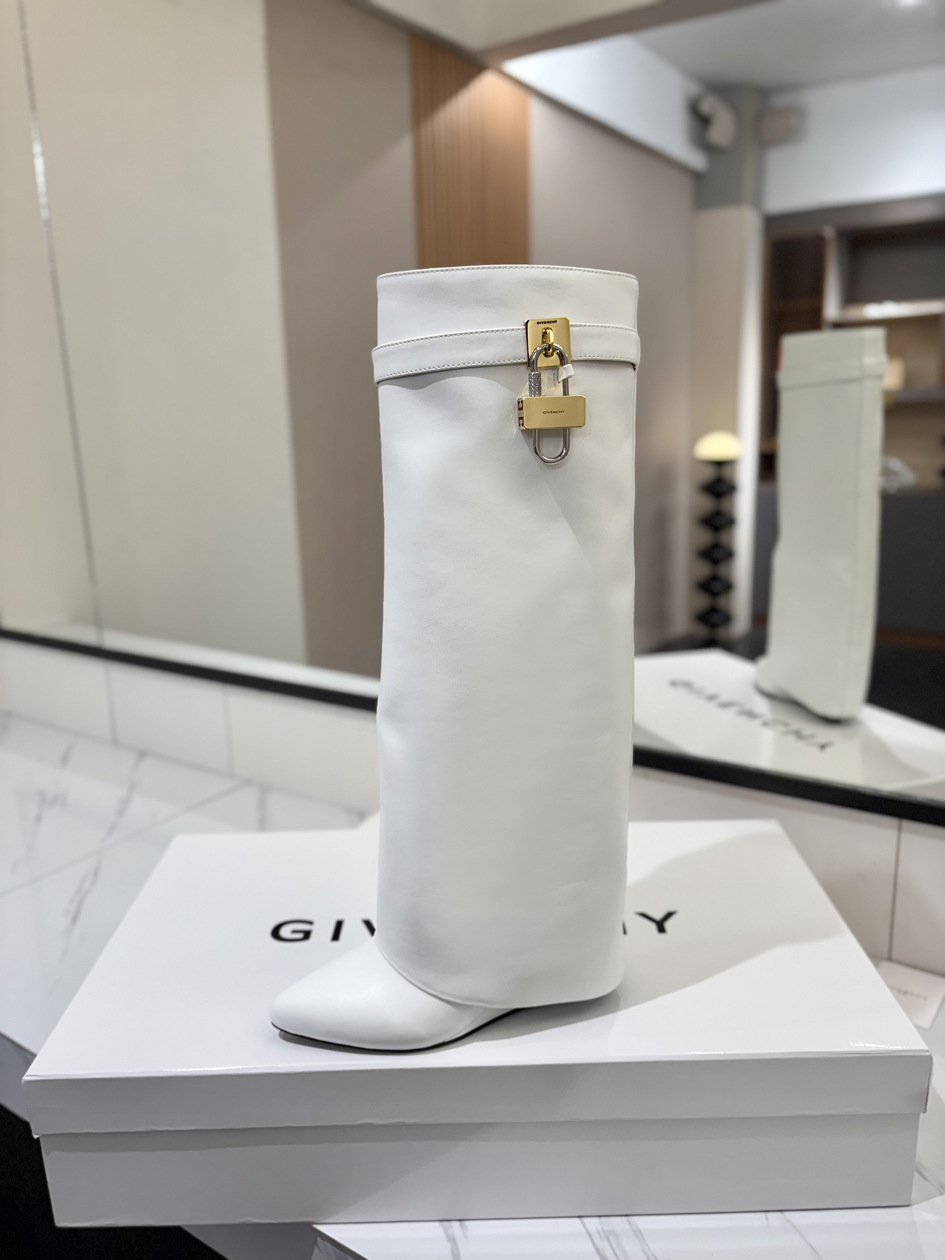 Givenchy Shark Lock Knee-High Boots