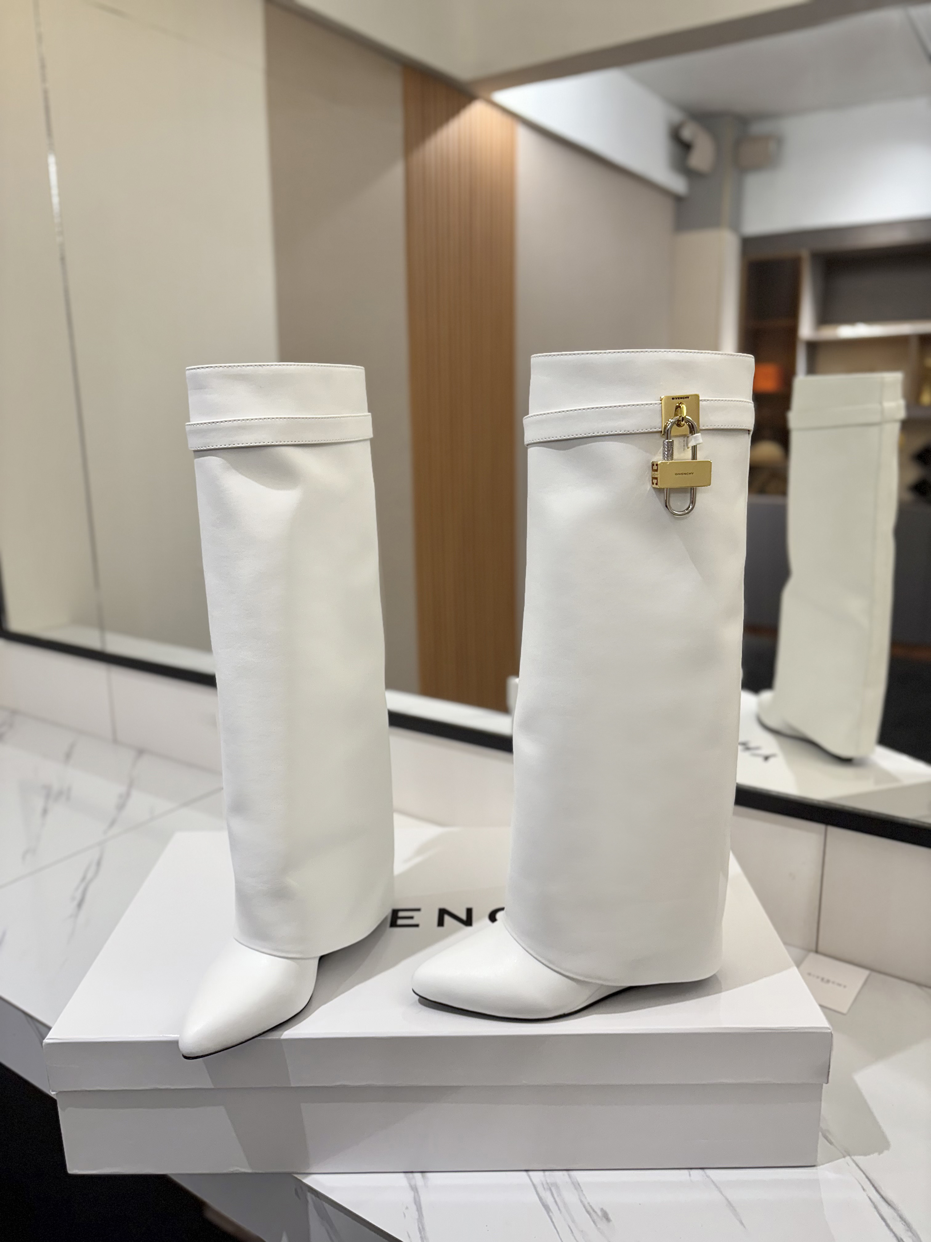 Givenchy Shark Lock Knee-High Boots