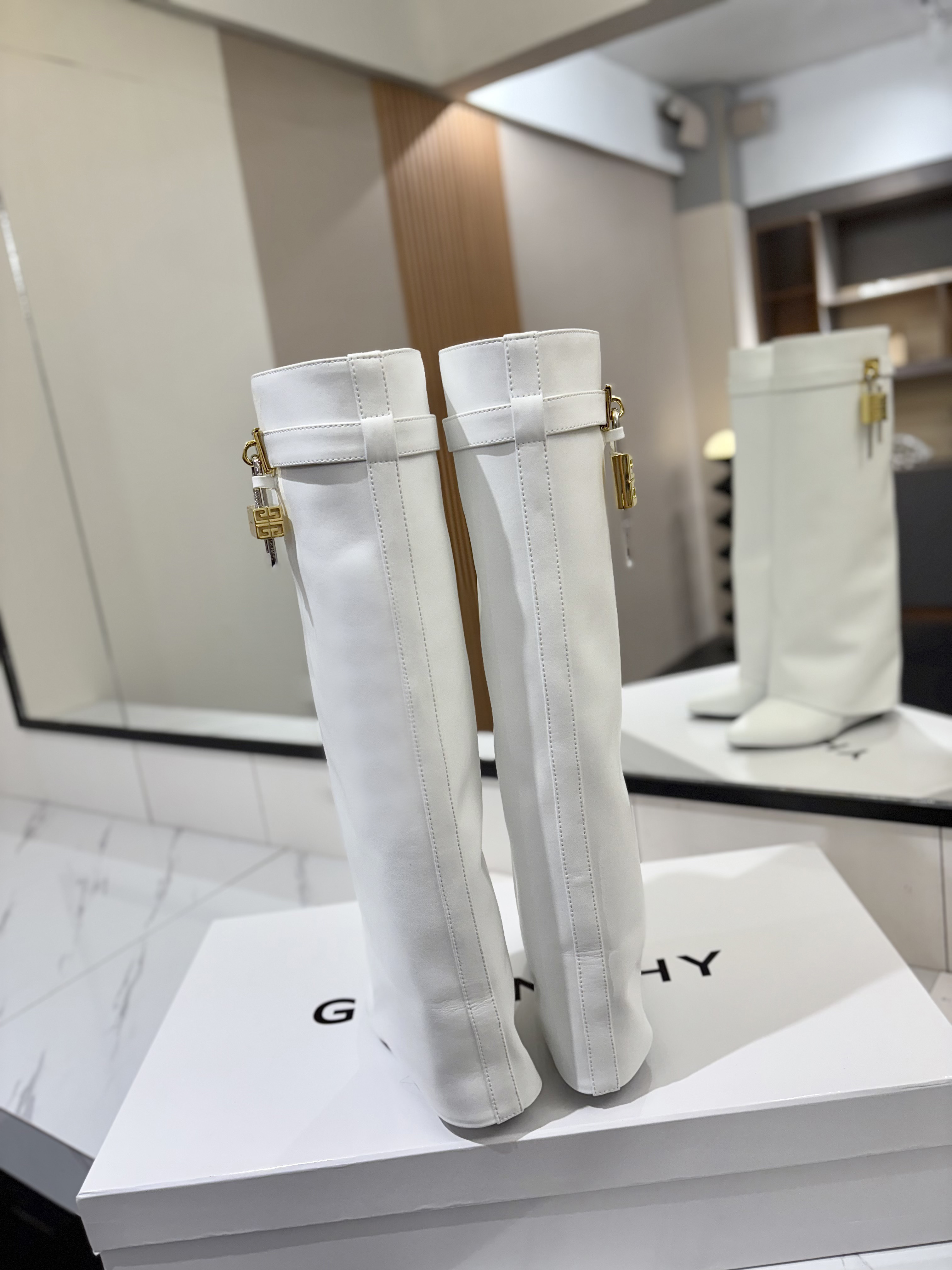 Givenchy Shark Lock Knee-High Boots