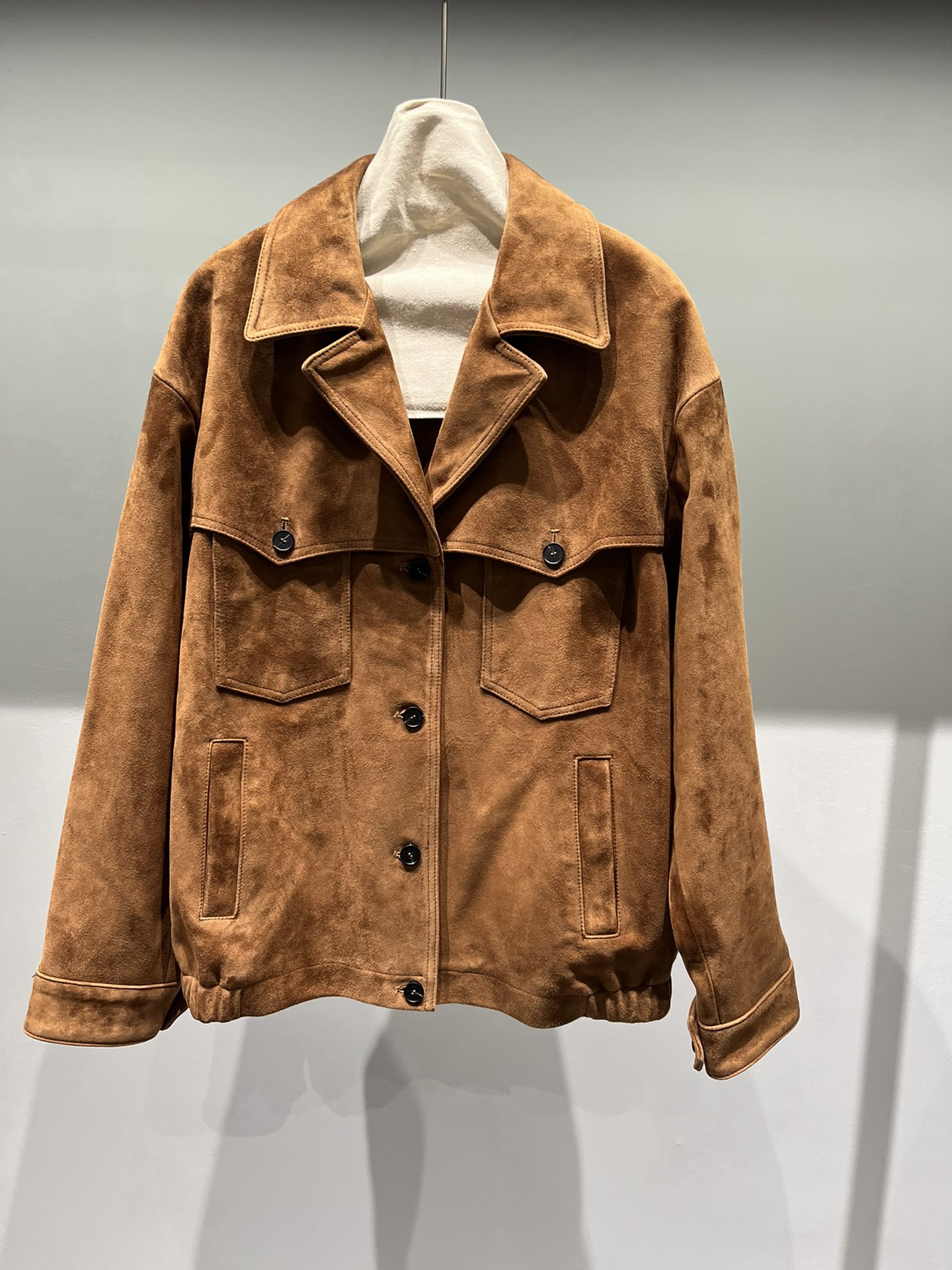 Miu Miu Sheepskin Suede Jacket, Loose Fit
