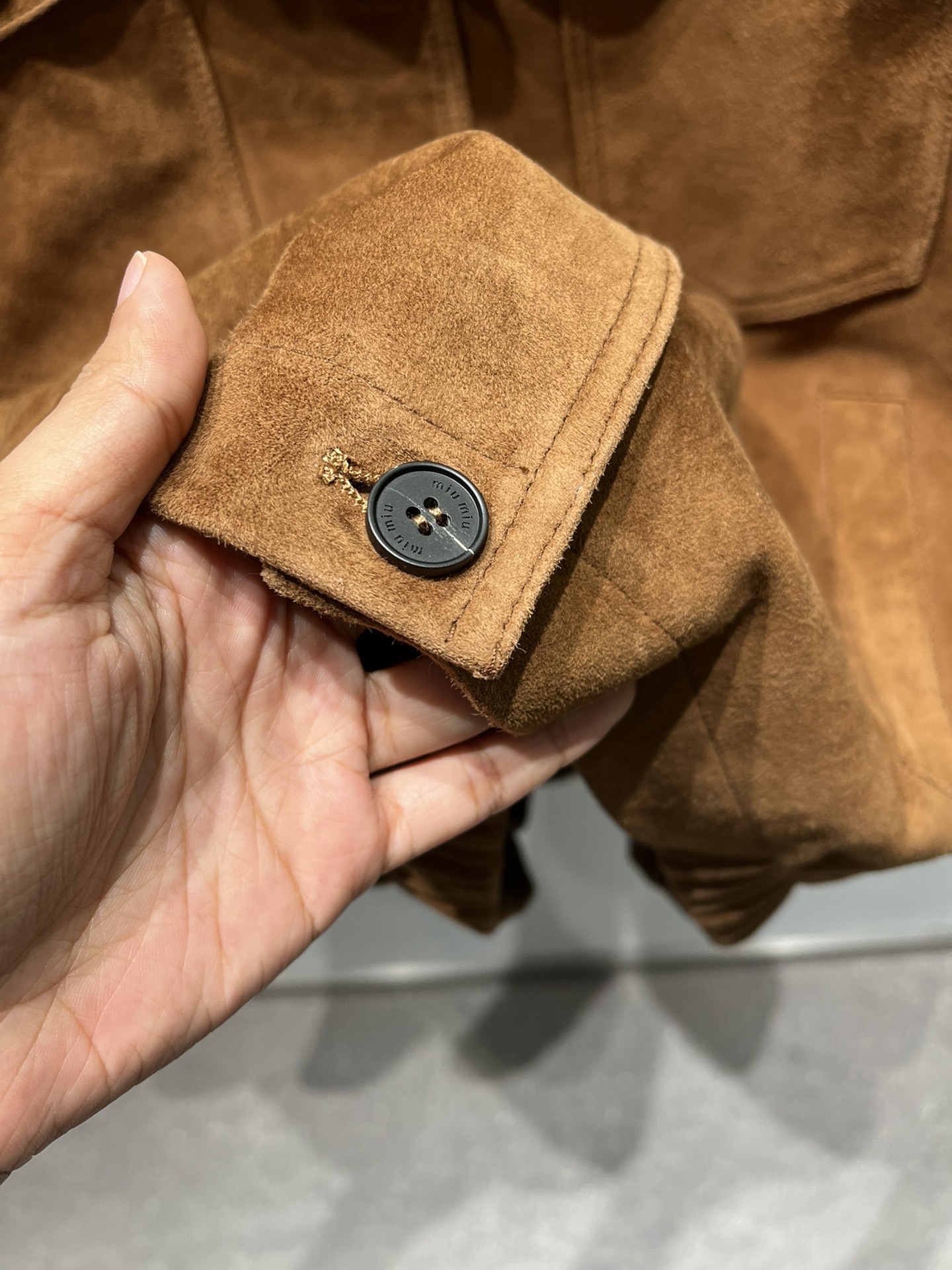 Miu Miu Sheepskin Suede Jacket, Loose Fit