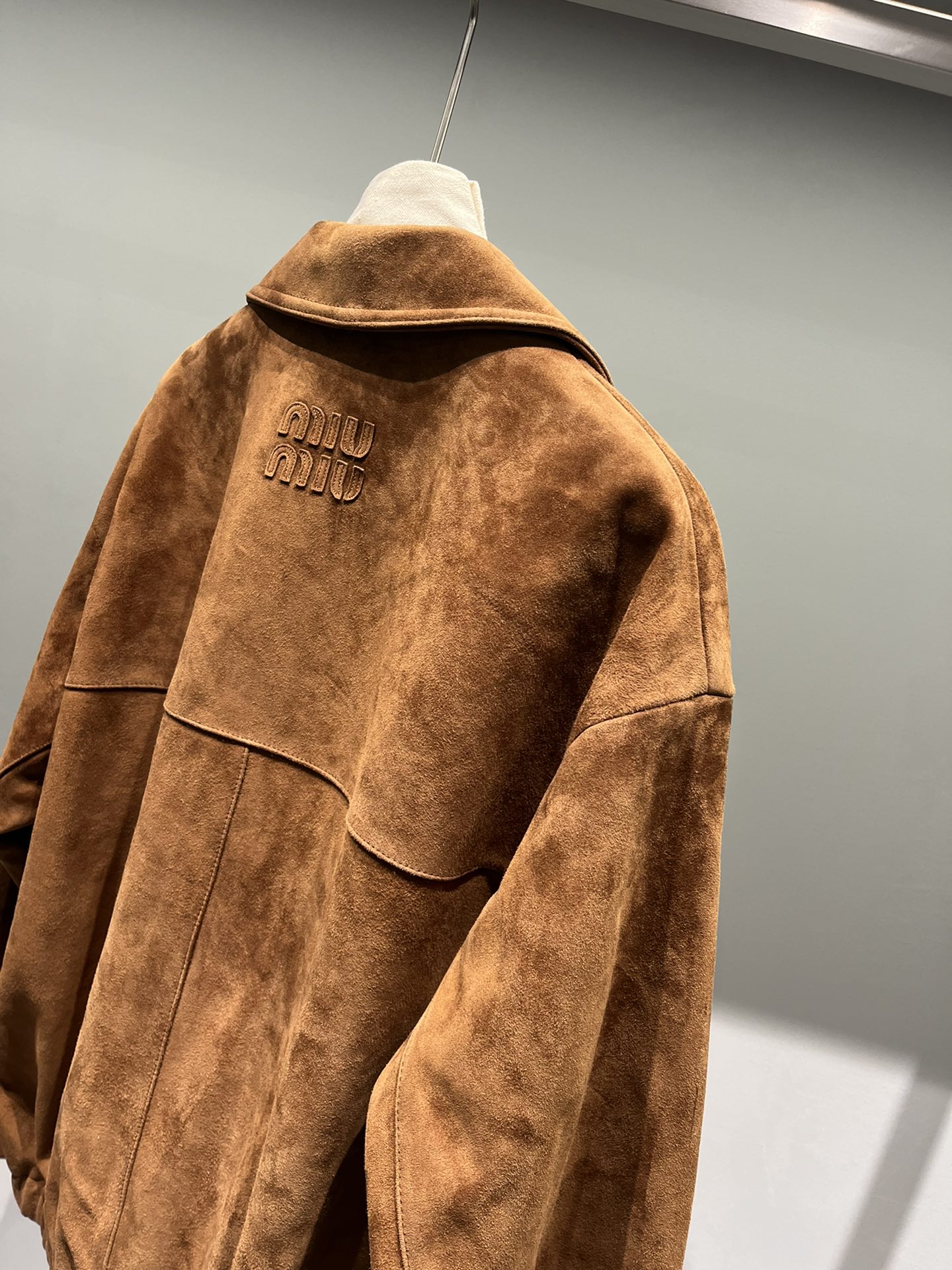 Miu Miu Sheepskin Suede Jacket, Loose Fit