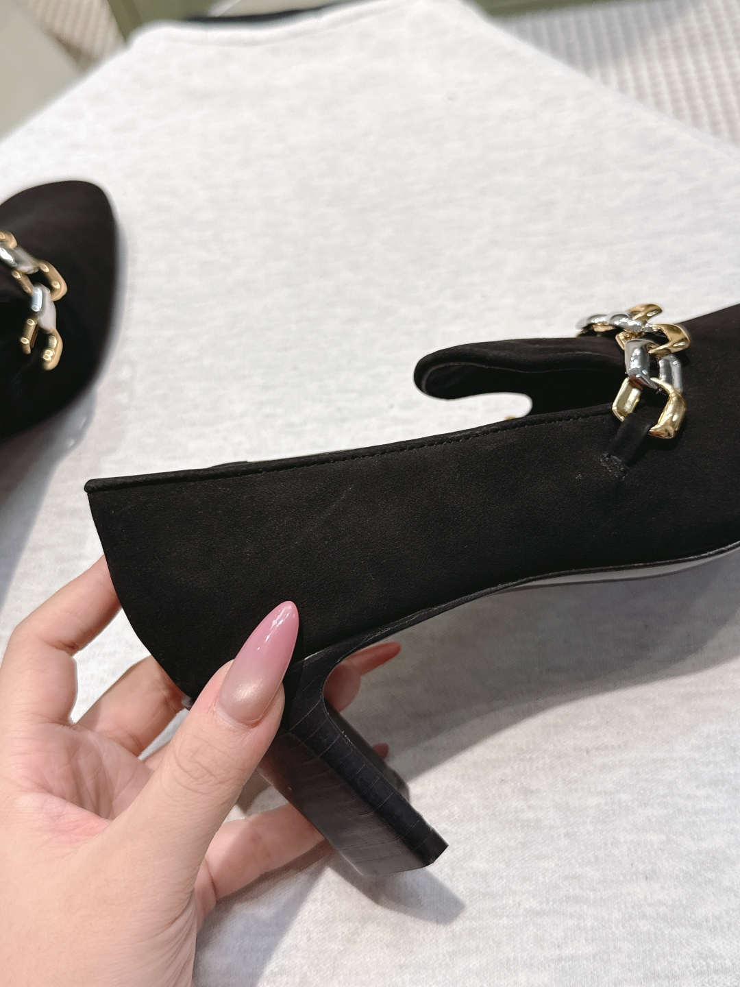 GivenchyJIL SANDER Square-Toe Suede Loafers with Two-Tone Chain Embellishment