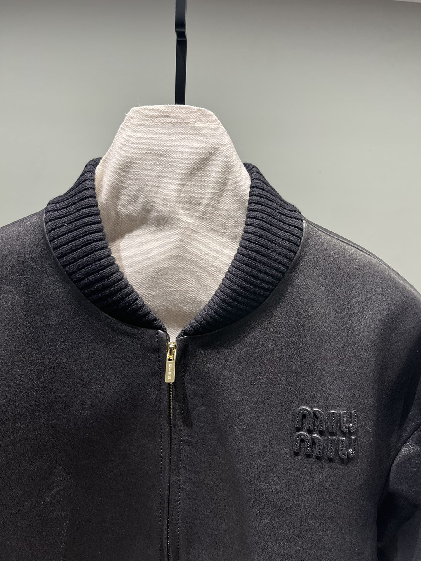 Miu Miu   Sheepskin oversized leather jacket