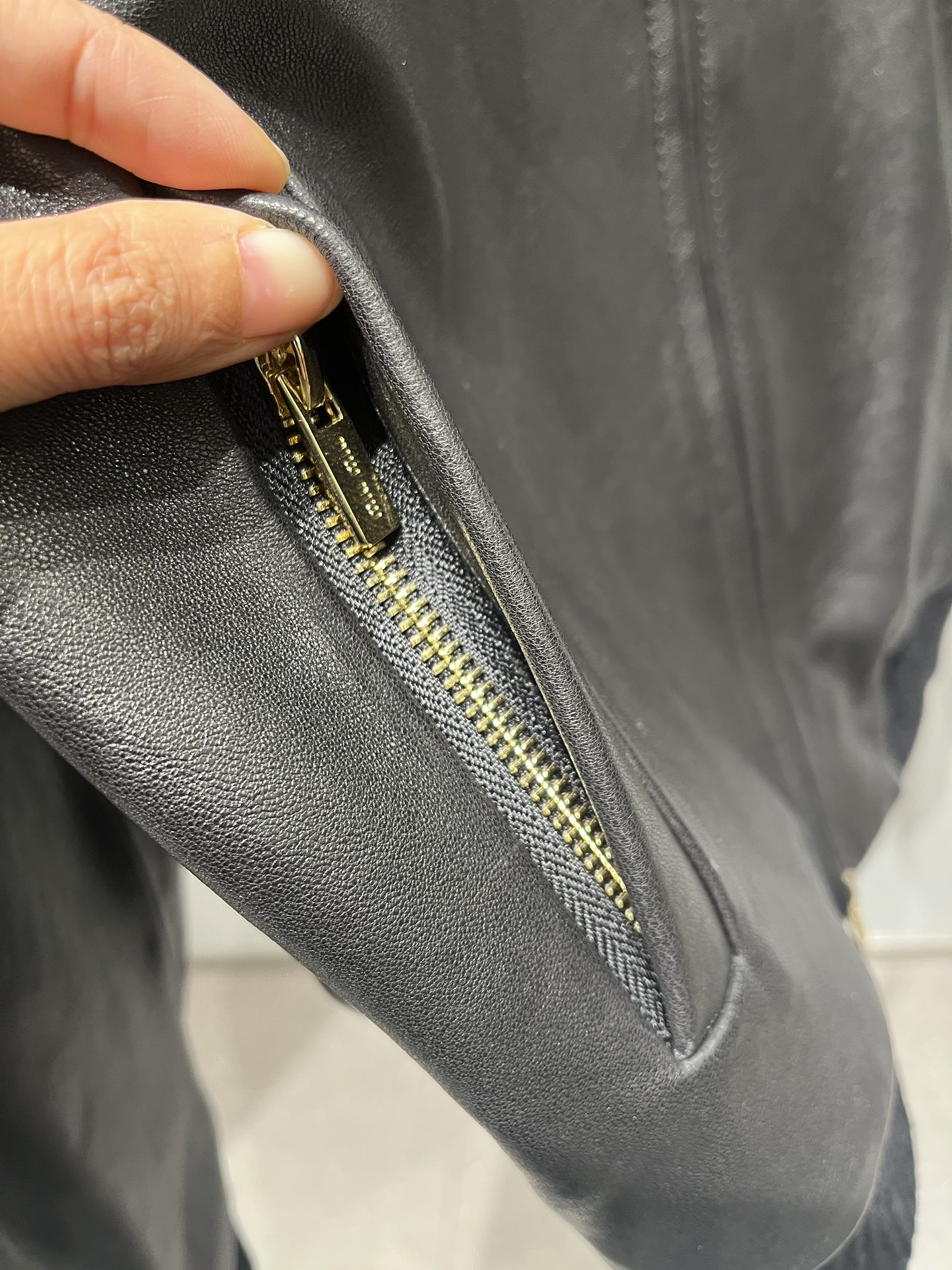 Miu Miu   Sheepskin oversized leather jacket