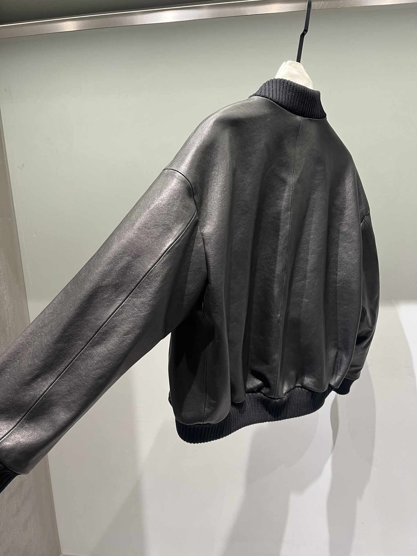 Miu Miu   Sheepskin oversized leather jacket