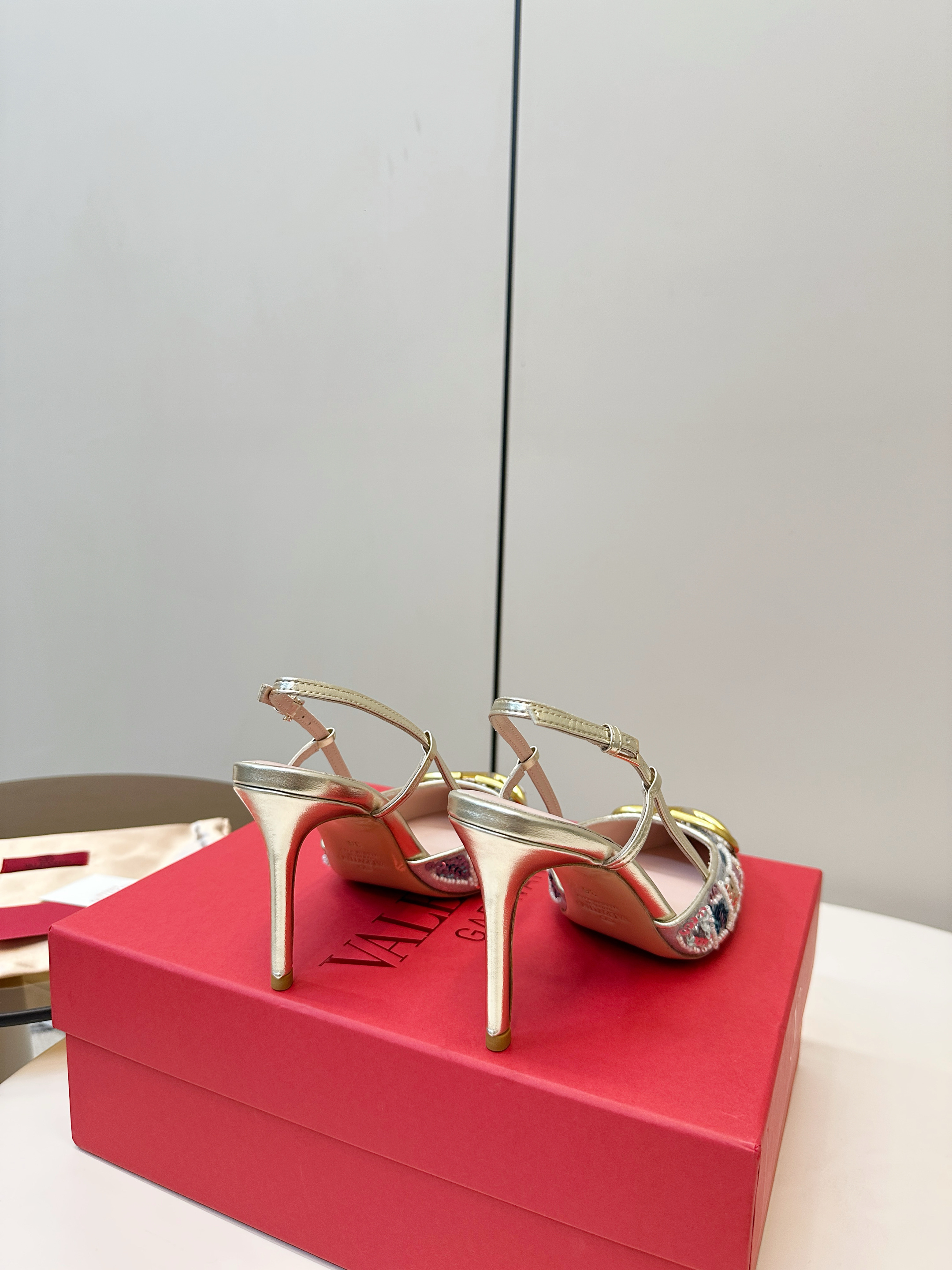 Valentino VT Hand-Stitched Sequined High Heels