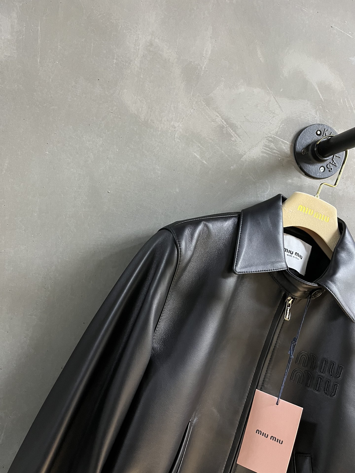 Miu Miu Lambskin Jacket Sweet and Cool Style Same as Jang Won-young's