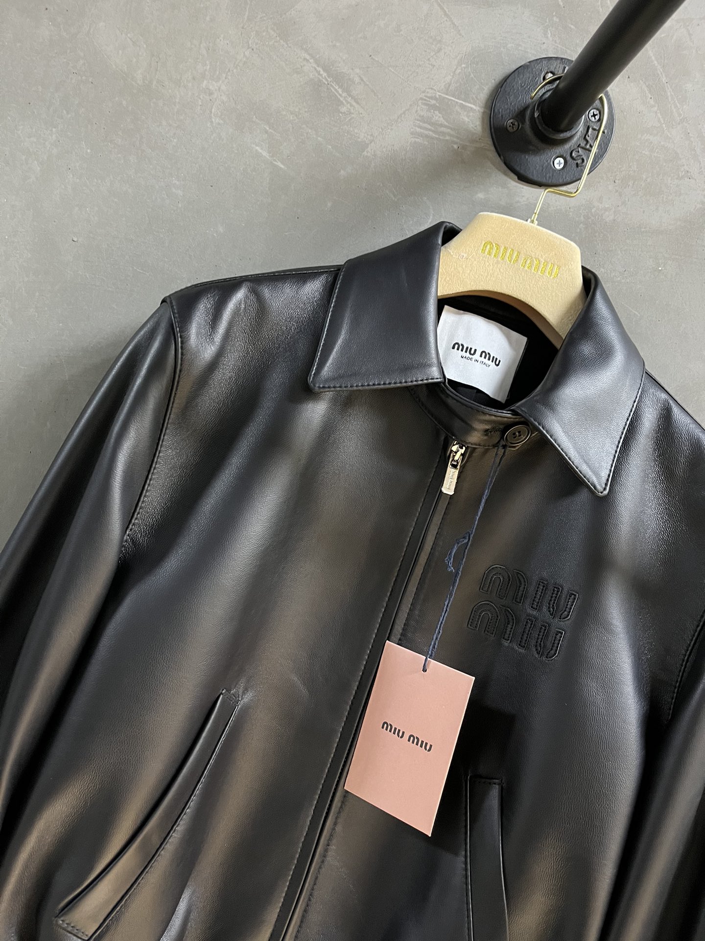 Miu Miu Lambskin Jacket Sweet and Cool Style Same as Jang Won-young's