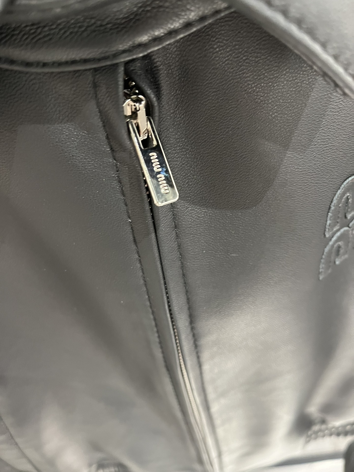 Miu Miu lambskin baseball jacket simple style