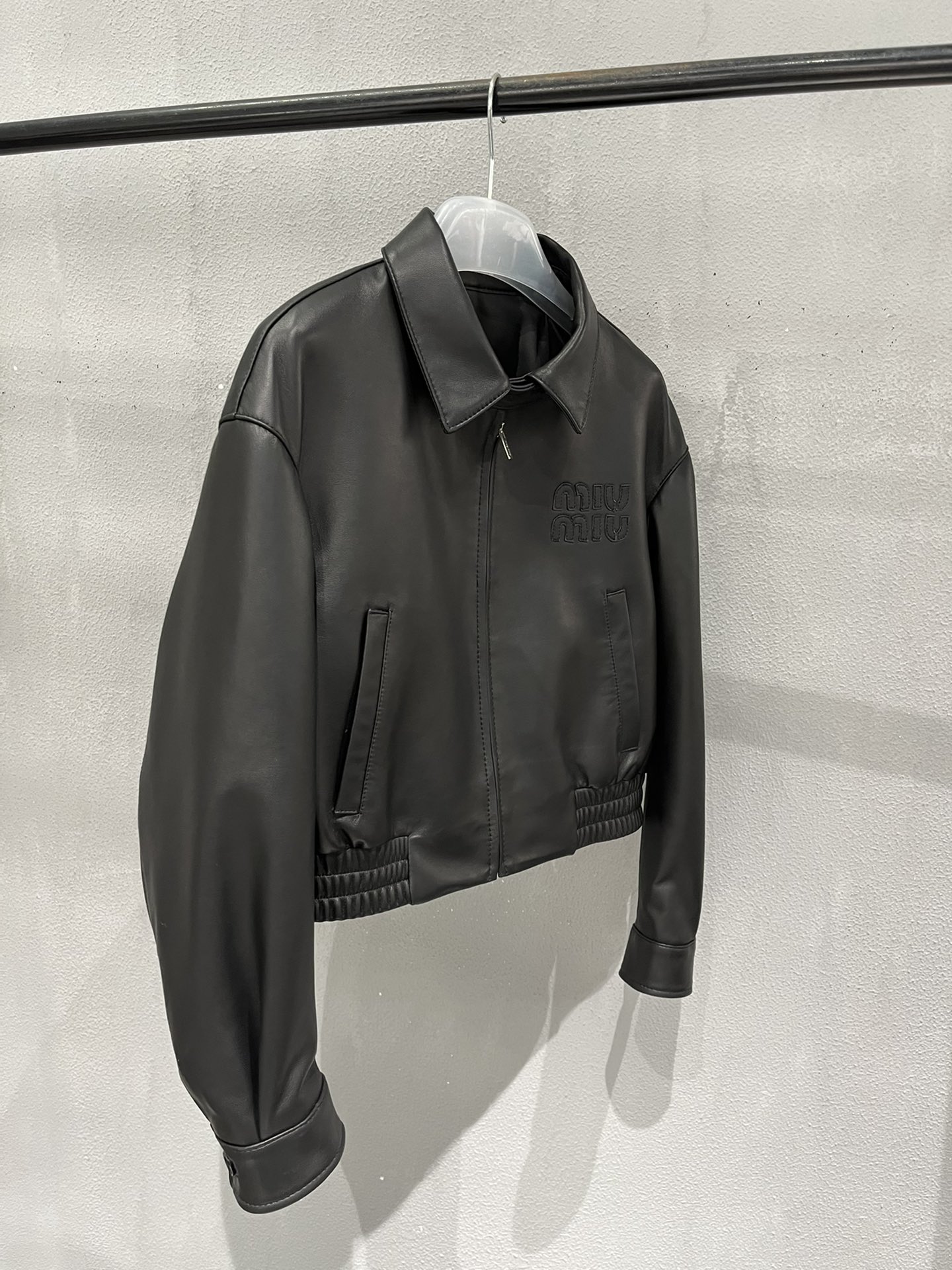 Miu Miu lambskin baseball jacket simple style