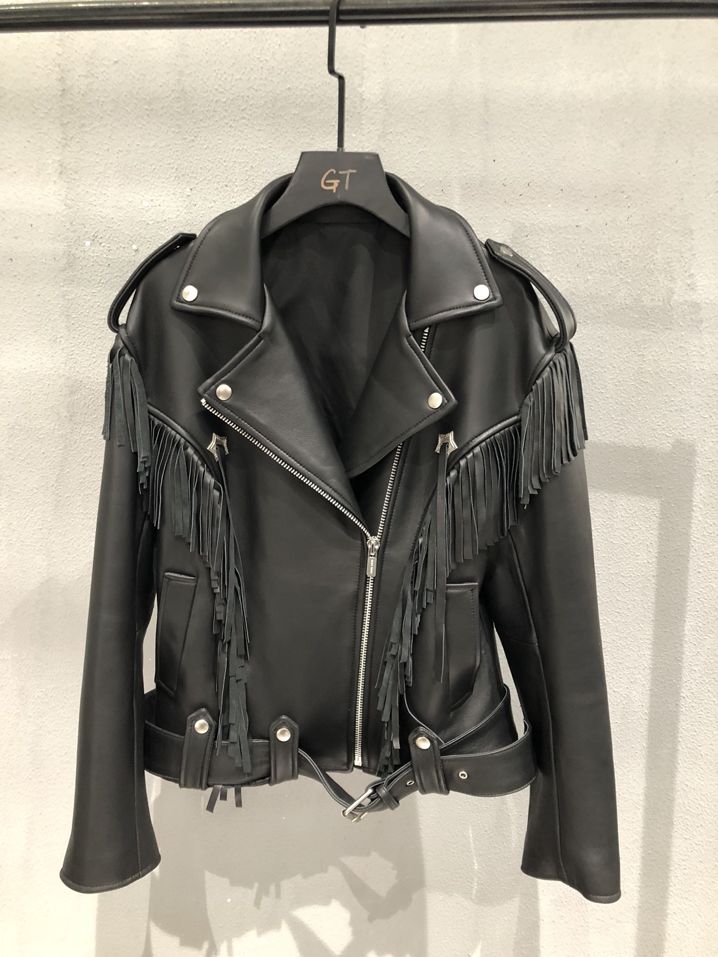 Miu Miu Oversized Lambskin Biker Jacket