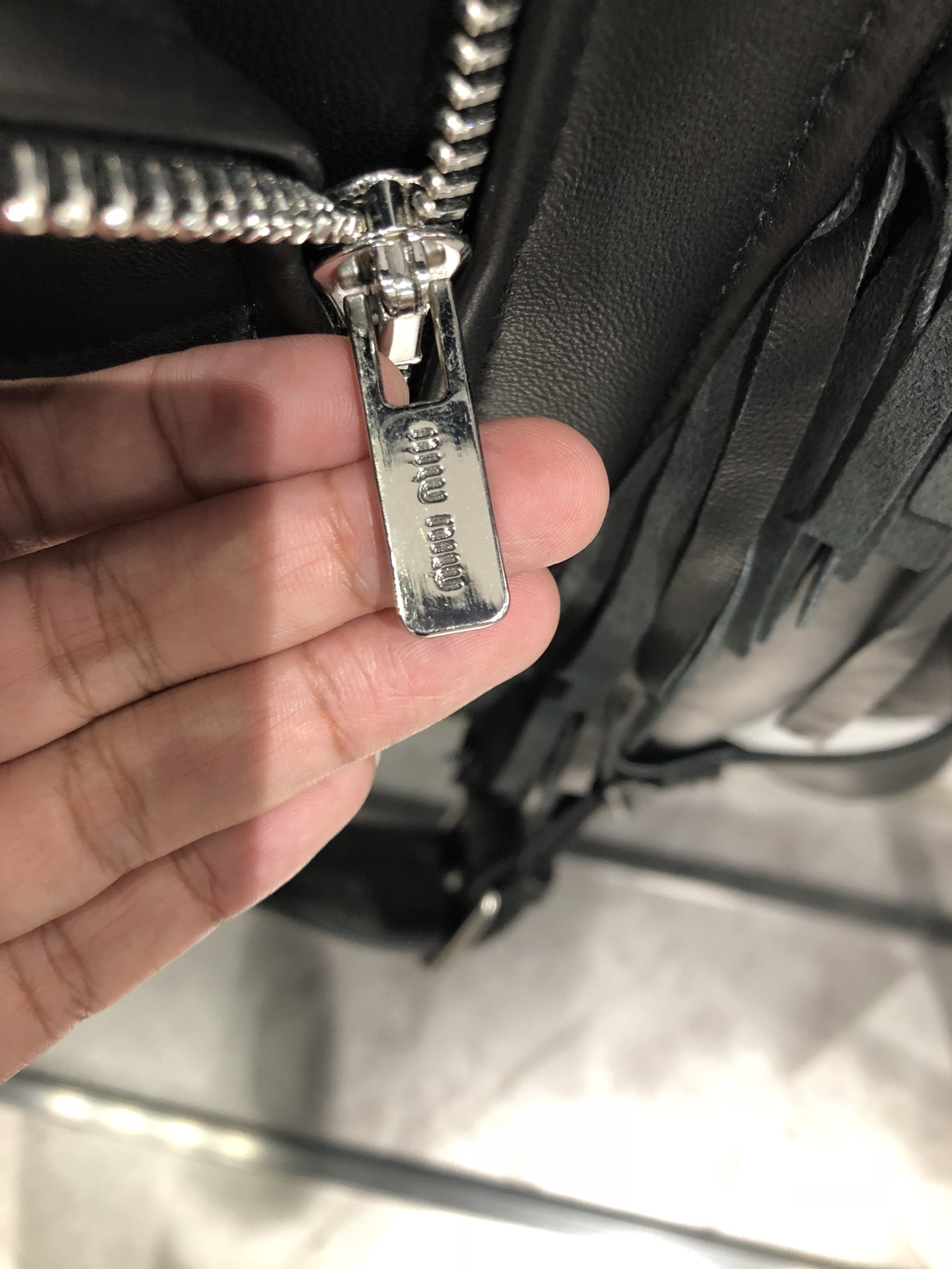 Miu Miu Oversized Lambskin Biker Jacket