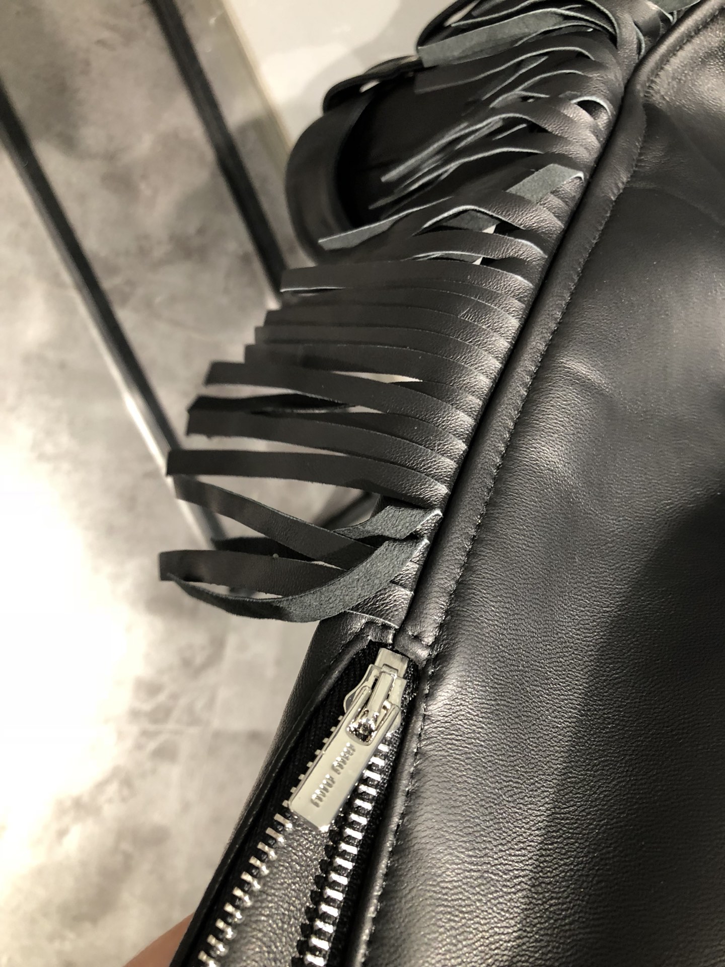 Miu Miu Oversized Lambskin Biker Jacket