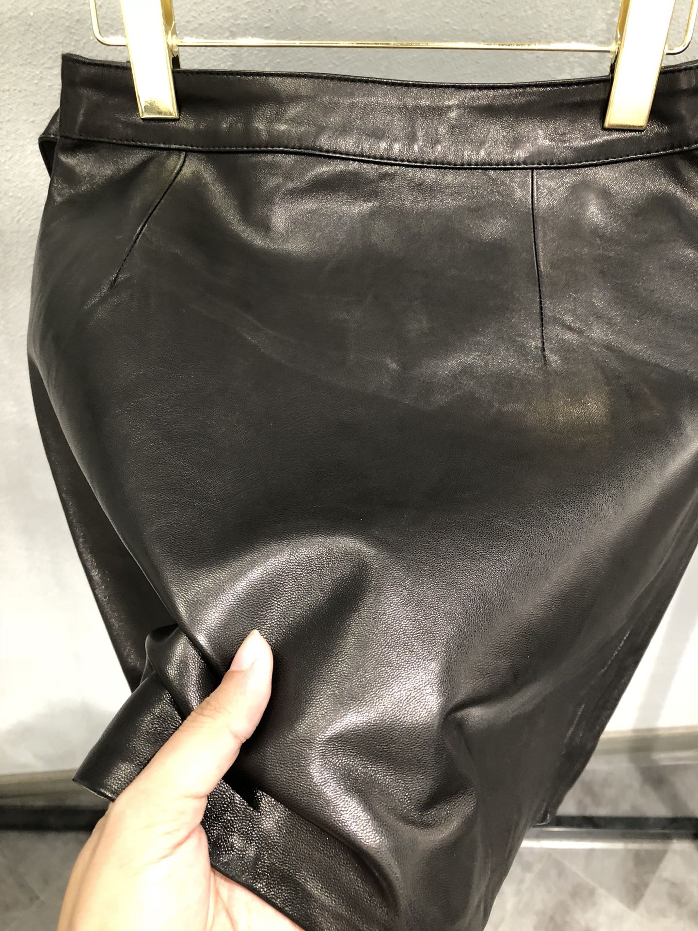 Miu Miu Vegetable-Tanned Lambskin Skirt