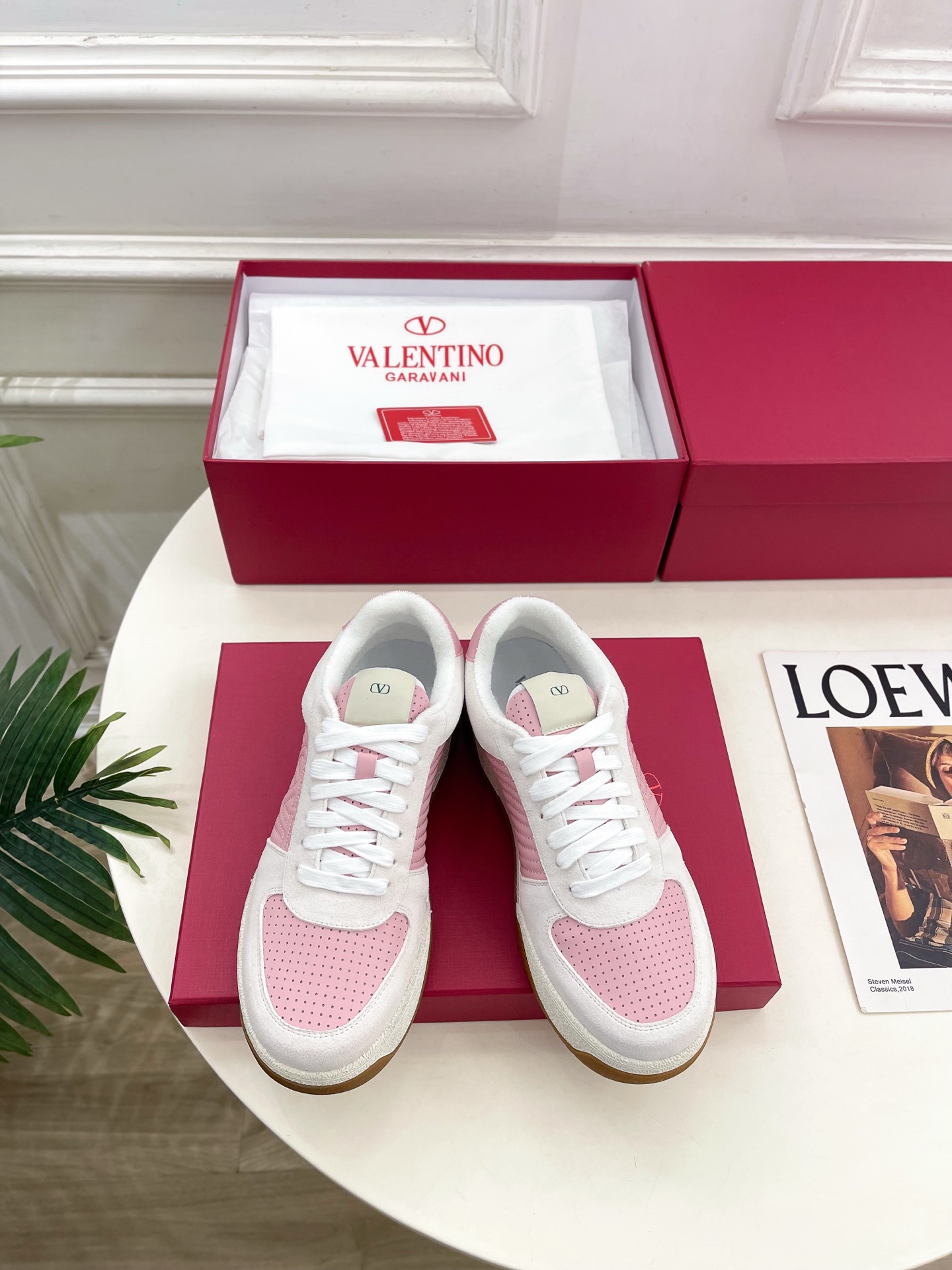Valentino 2025 Couple Leather Sneakers