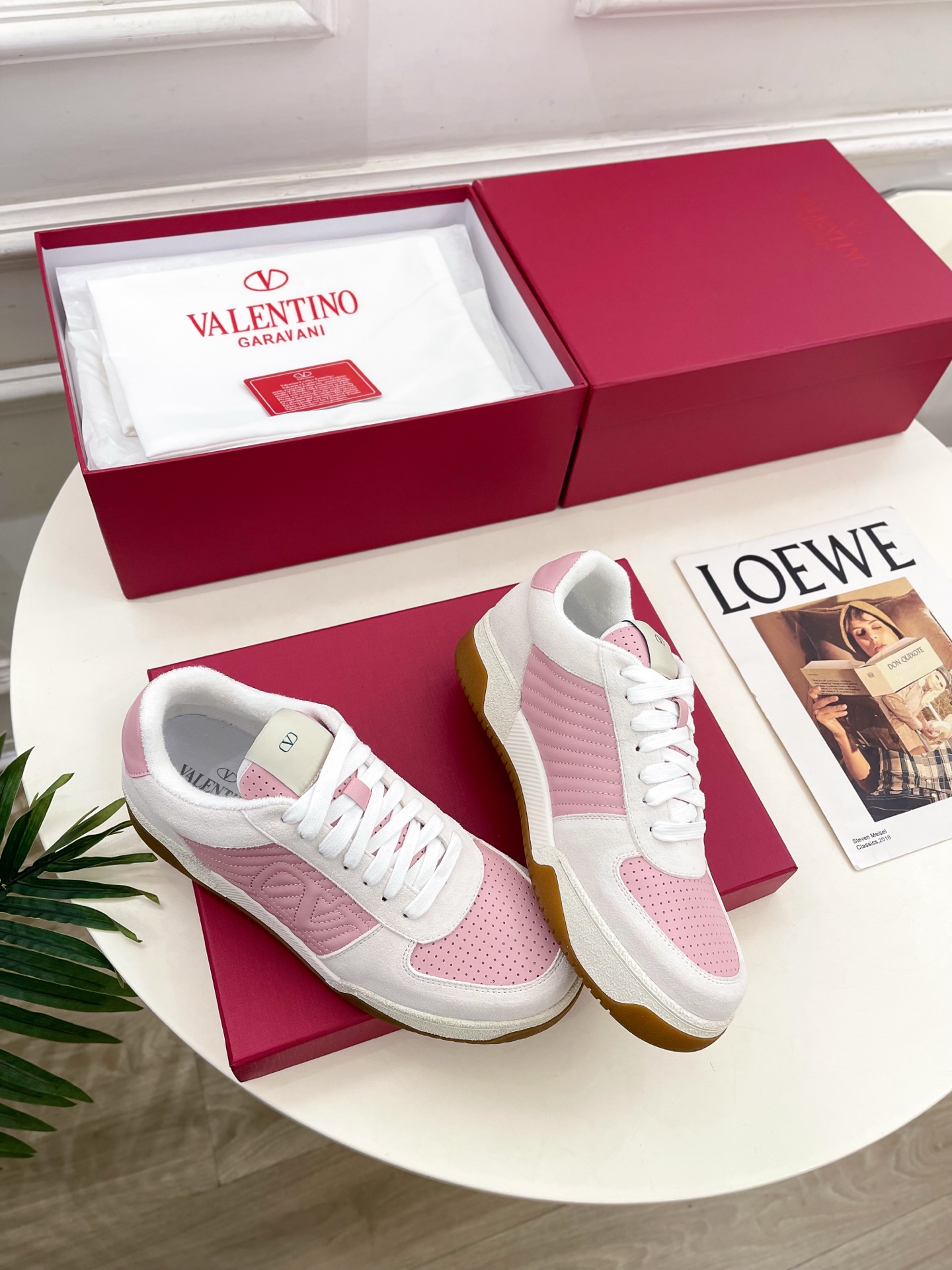 Valentino 2025 Couple Leather Sneakers